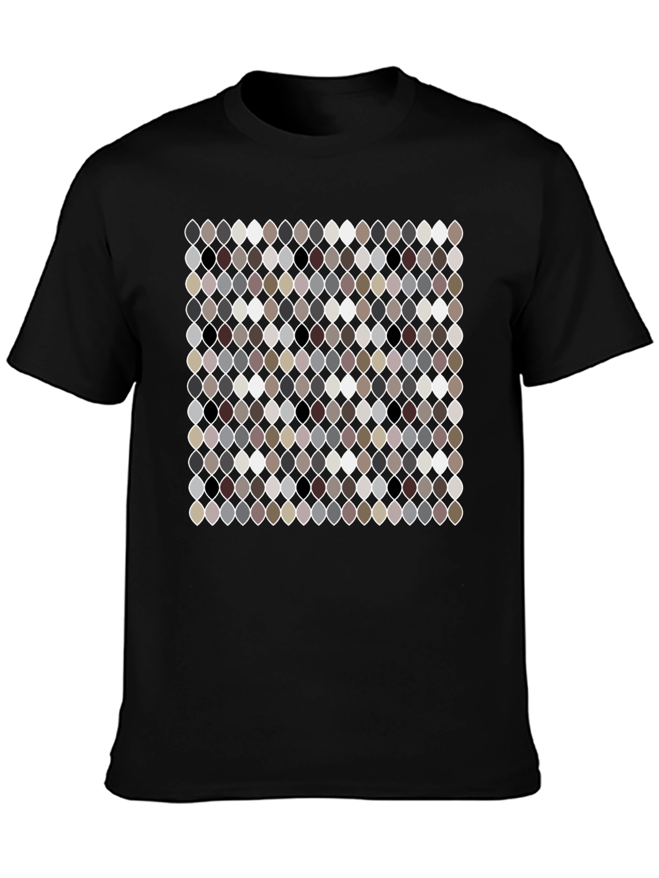 Patterned Ogee Print Black T-Shirt