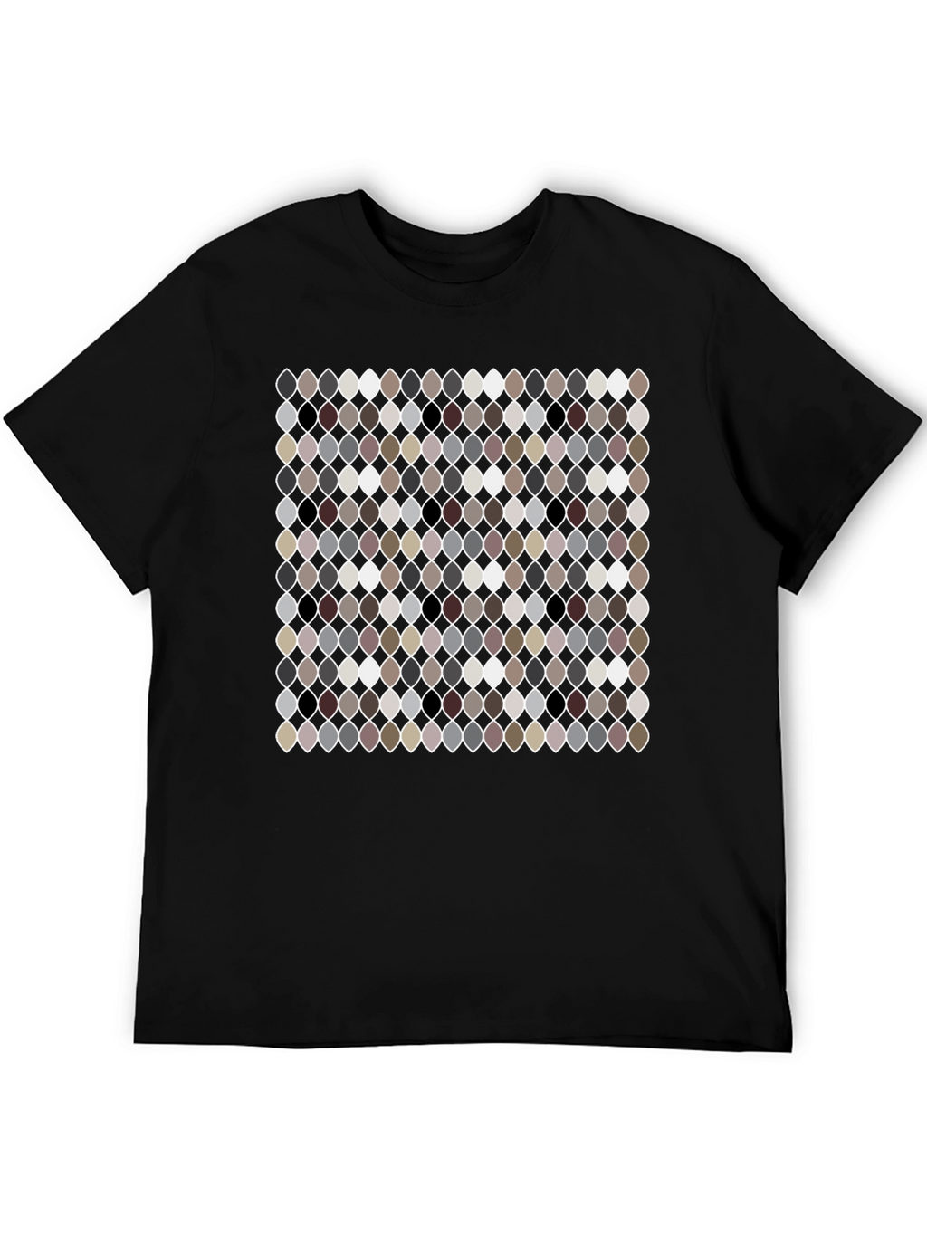 Patterned Ogee Print Black T-Shirt