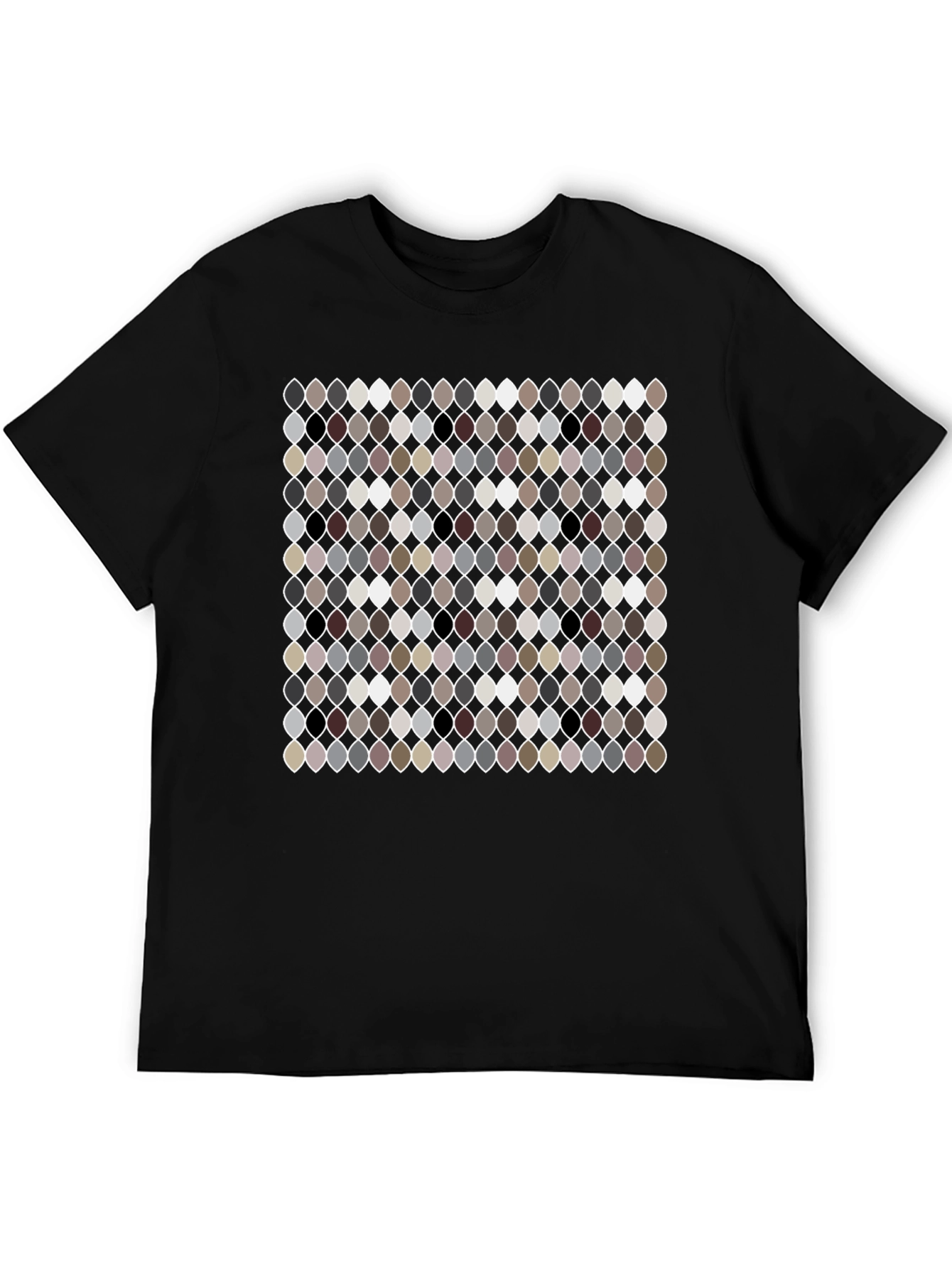 Patterned Ogee Print Black T-Shirt