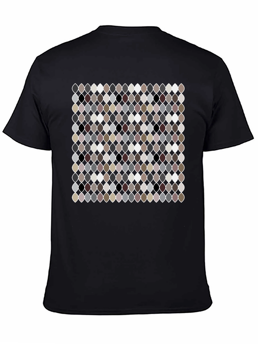 Patterned Ogee Print Black T-Shirt