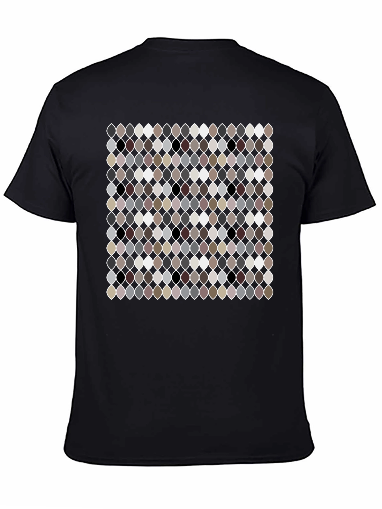 Patterned Ogee Print Black T-Shirt