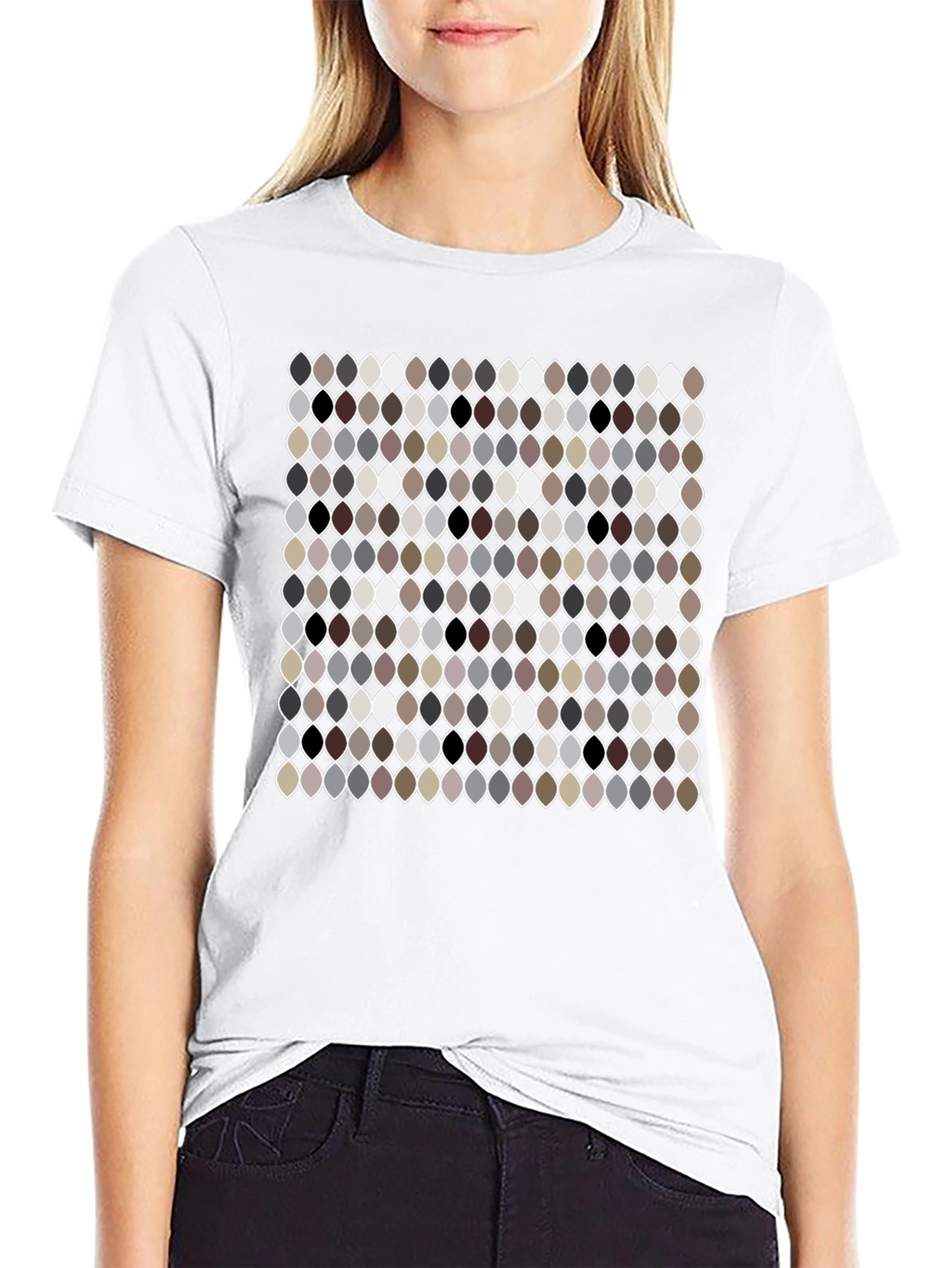 Patterned Ogee Print Black T-Shirt