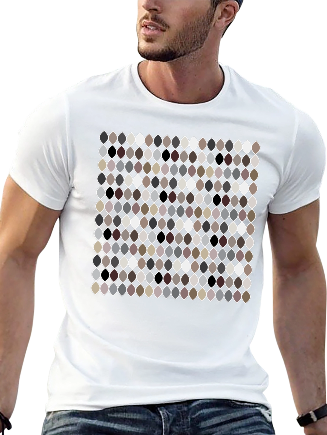 Patterned Ogee Print Black T-Shirt