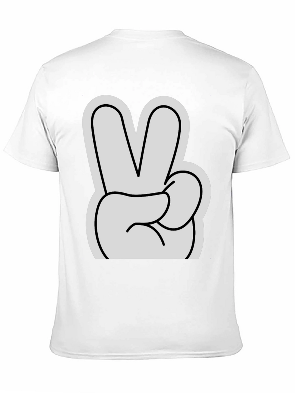 Peace Sign T-Shirt - Black Cotton Casual Tee