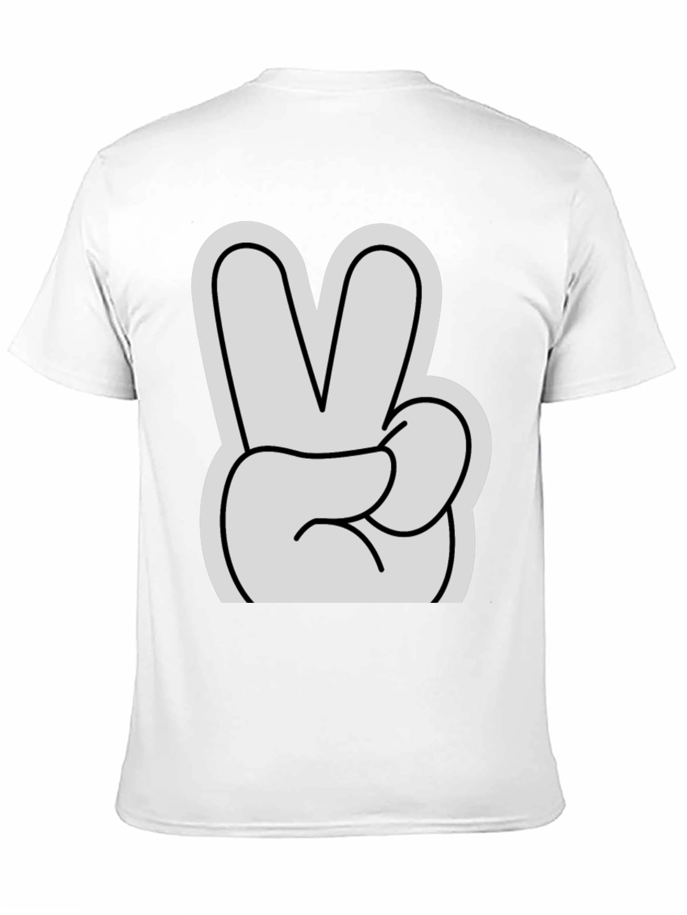 Peace Sign T-Shirt - Black Cotton Casual Tee