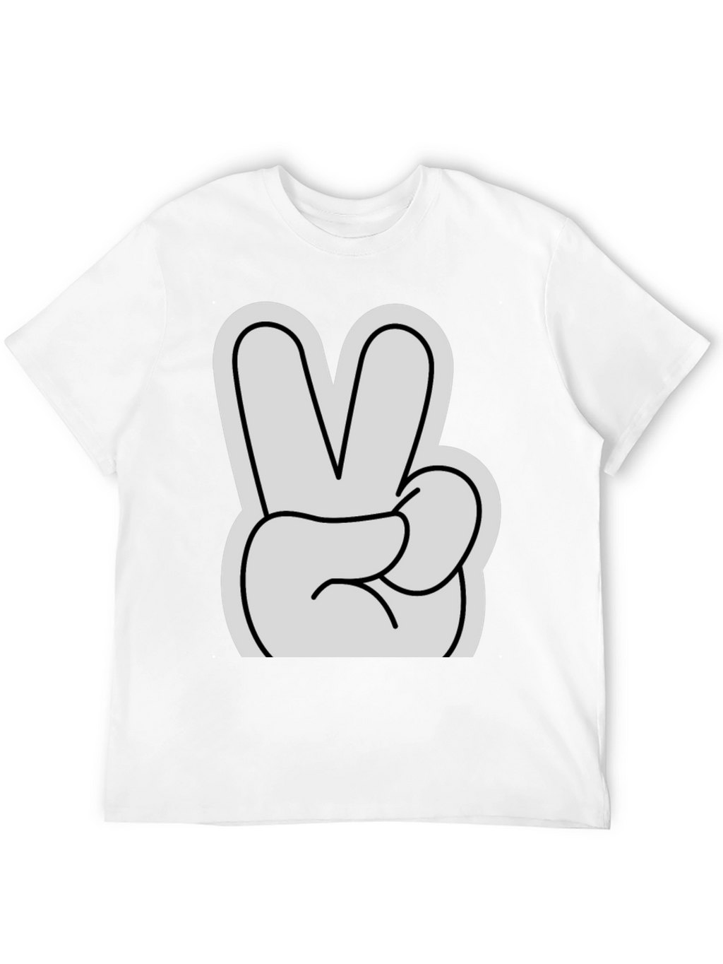 Peace Sign T-Shirt - Black Cotton Casual Tee