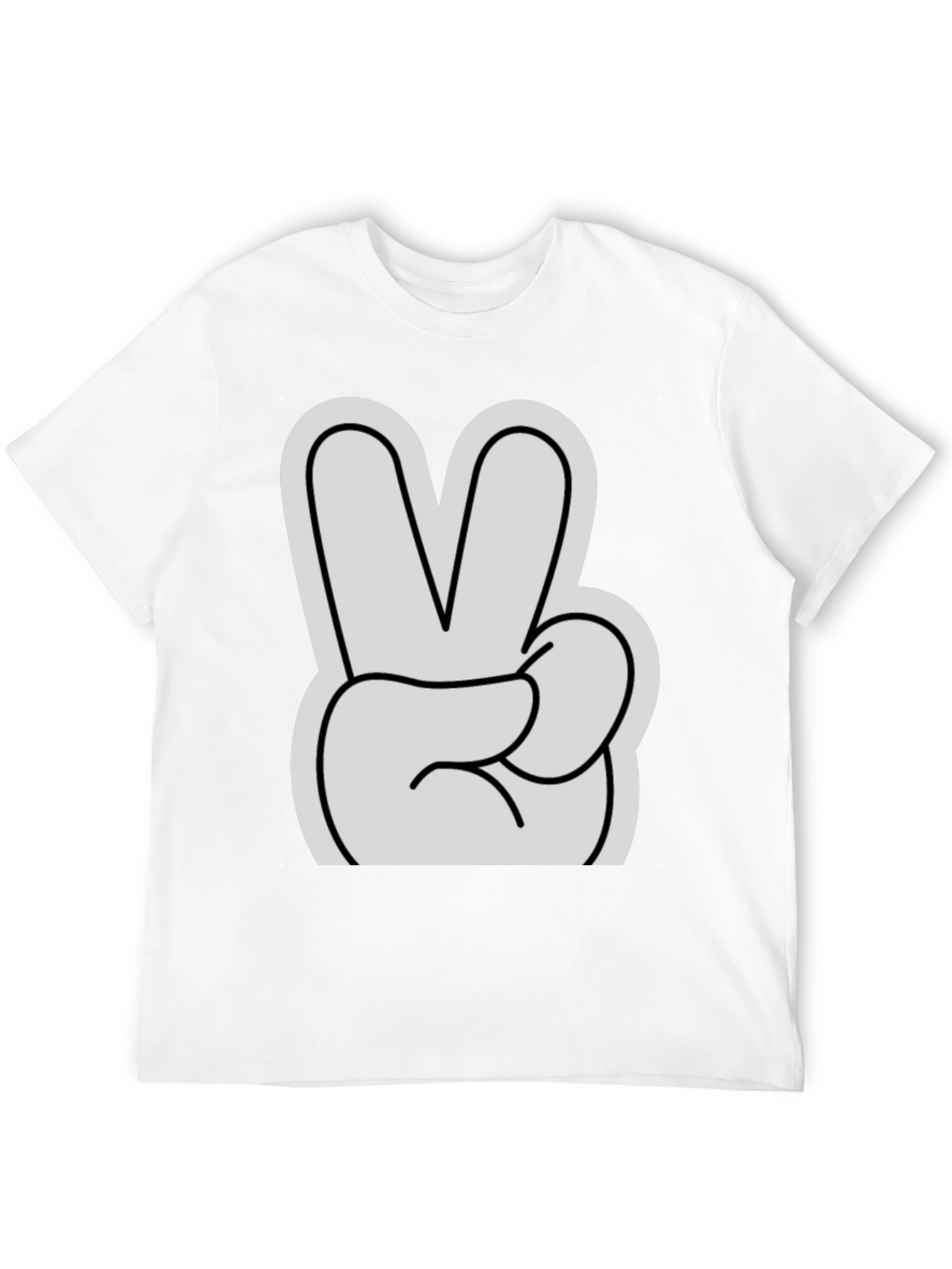 Peace Sign T-Shirt - Black Cotton Casual Tee
