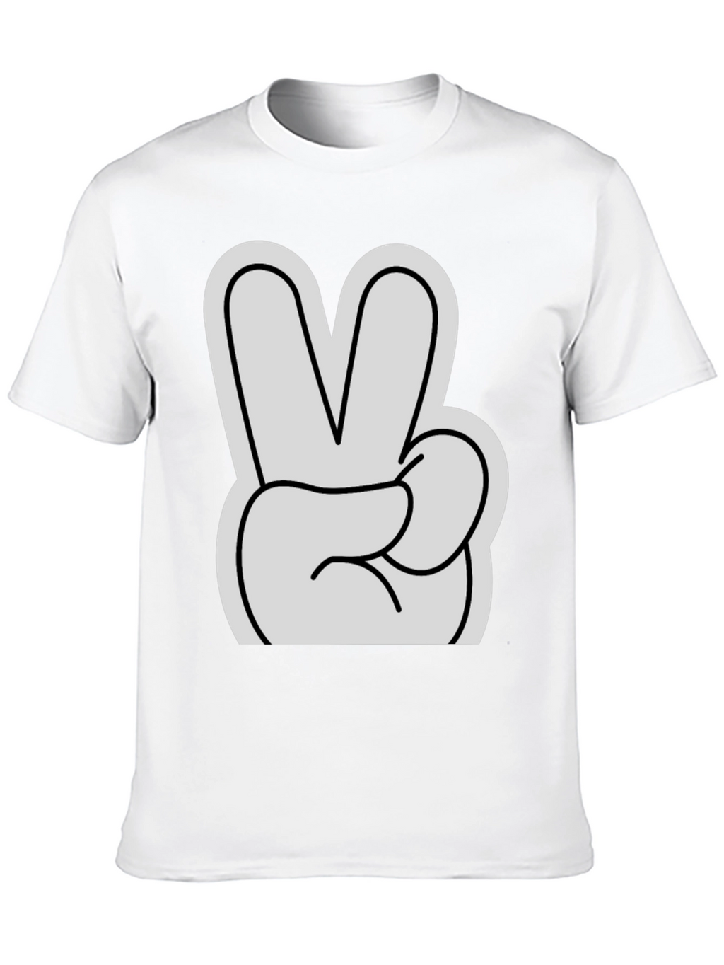 Peace Sign T-Shirt - Black Cotton Casual Tee