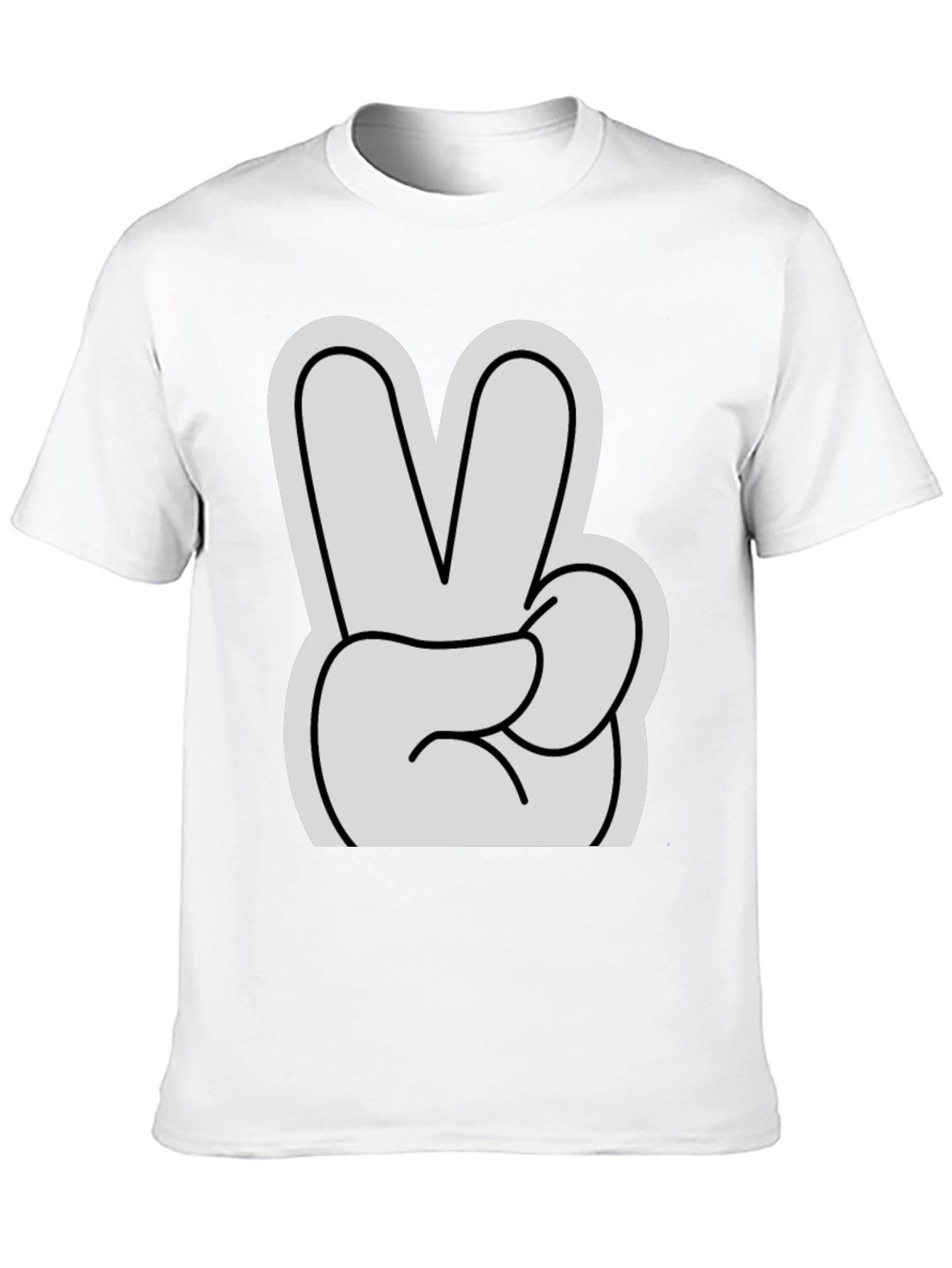 Peace Sign T-Shirt - Black Cotton Casual Tee