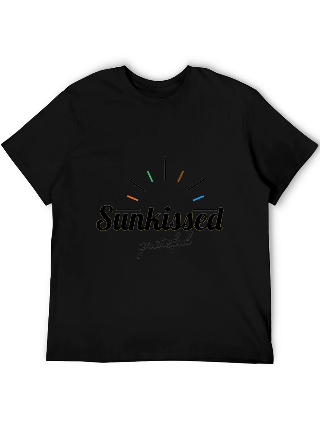 Sunkissed Grateful Graphic Tee - Black Crew Neck Shirt