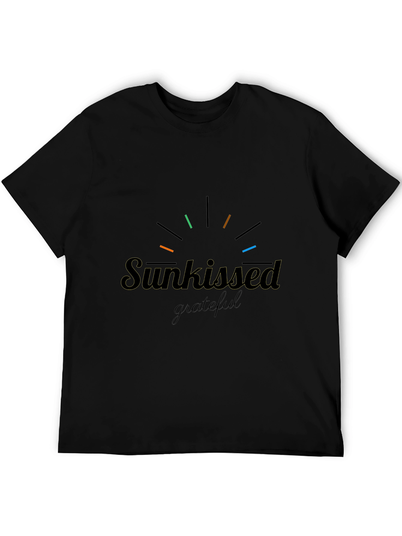 Sunkissed Grateful Graphic Tee - Black Crew Neck Shirt