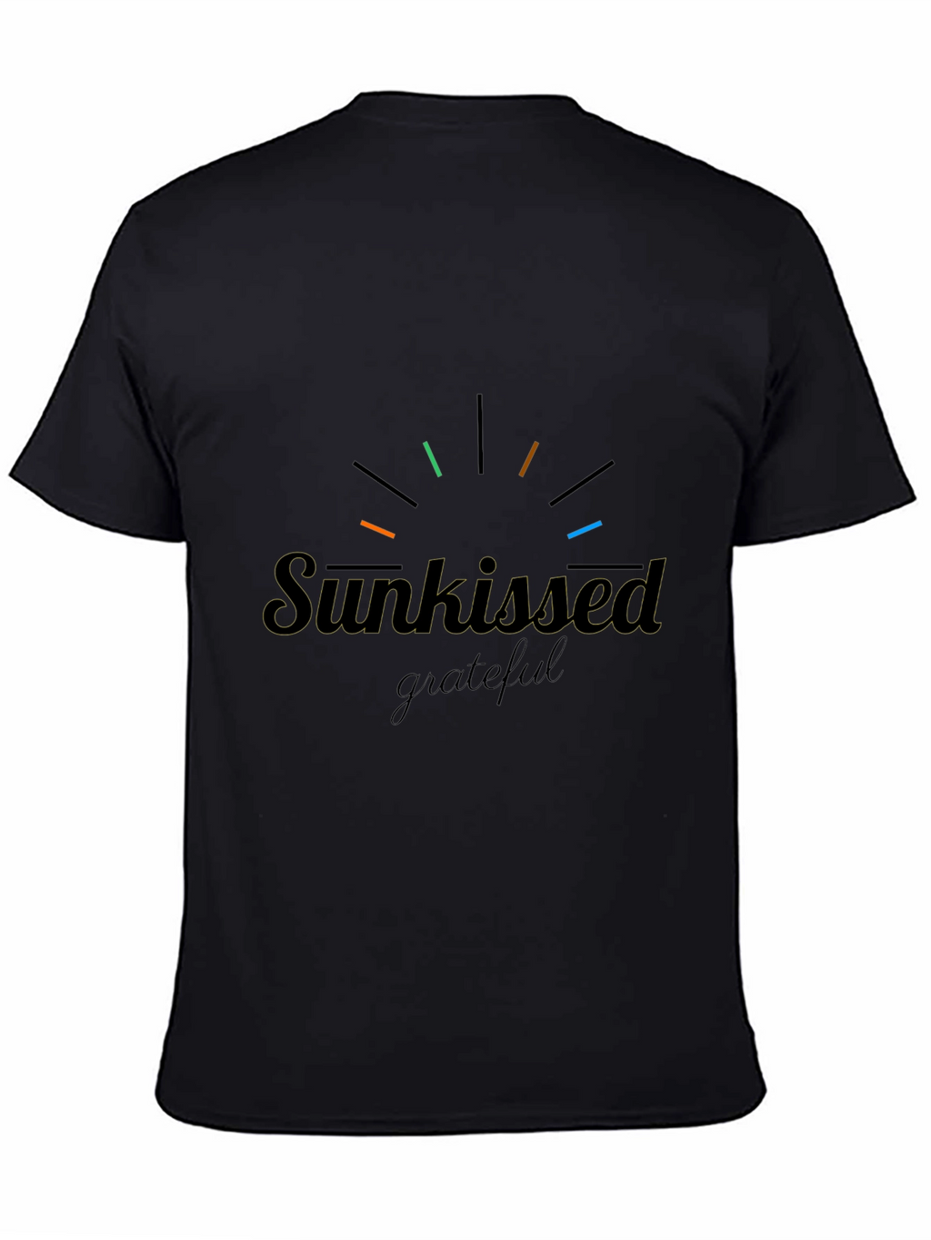 Sunkissed Grateful Graphic Tee - Black Crew Neck Shirt