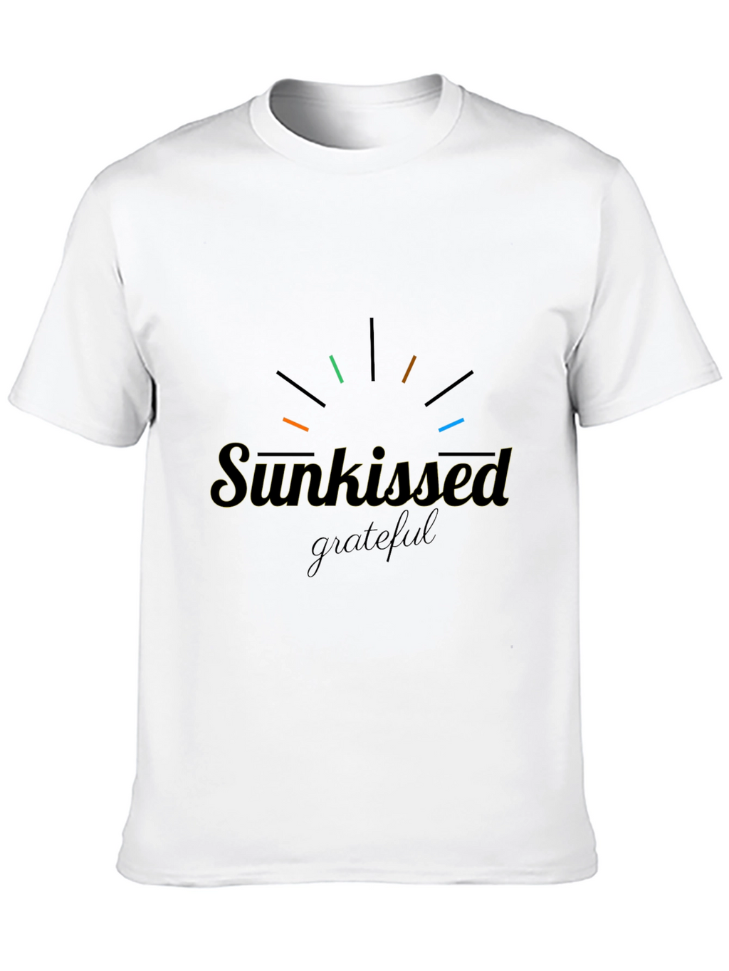 Sunkissed Grateful Graphic Tee - Black Crew Neck Shirt