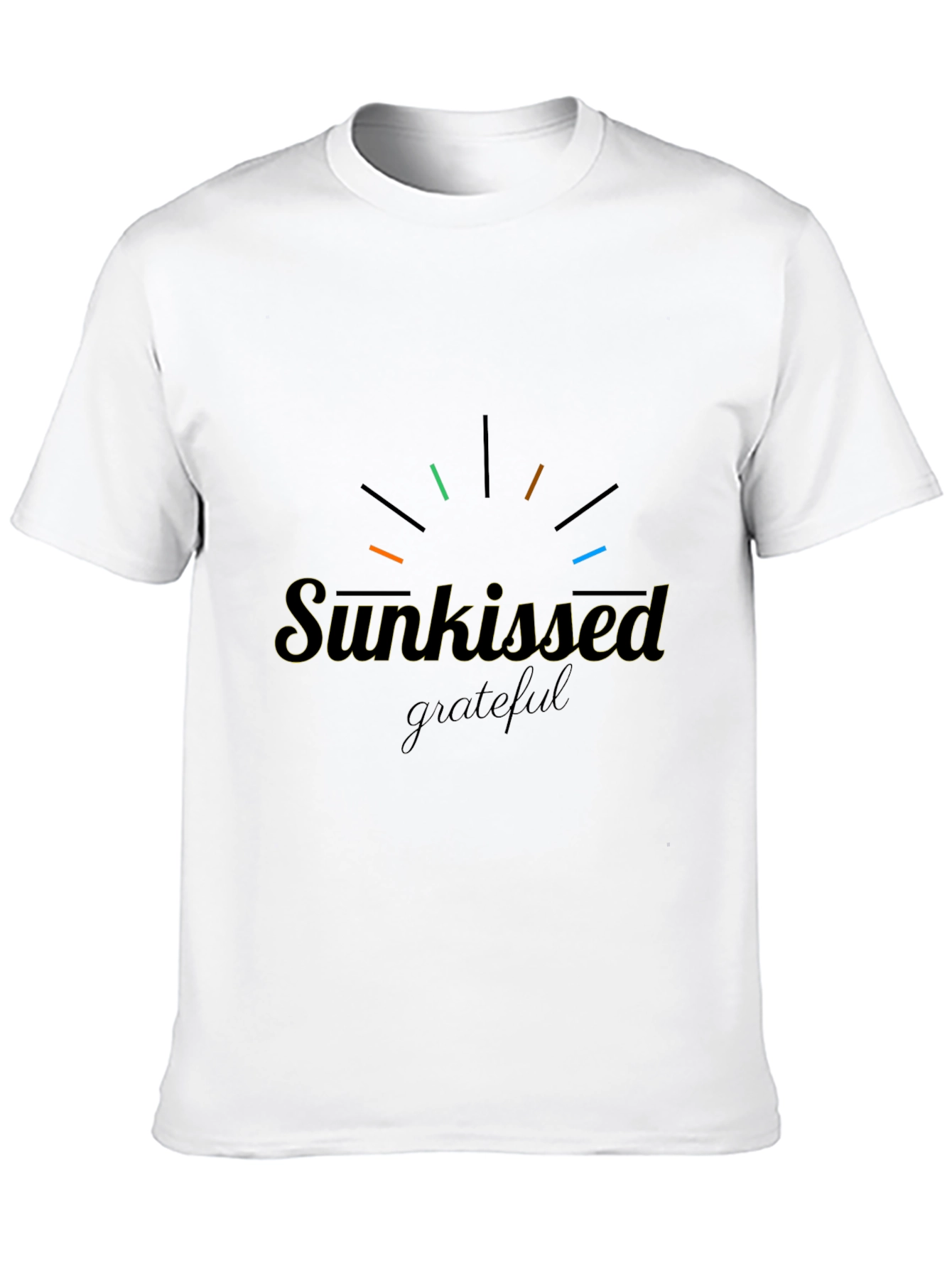 Sunkissed Grateful Graphic Tee - Black Crew Neck Shirt