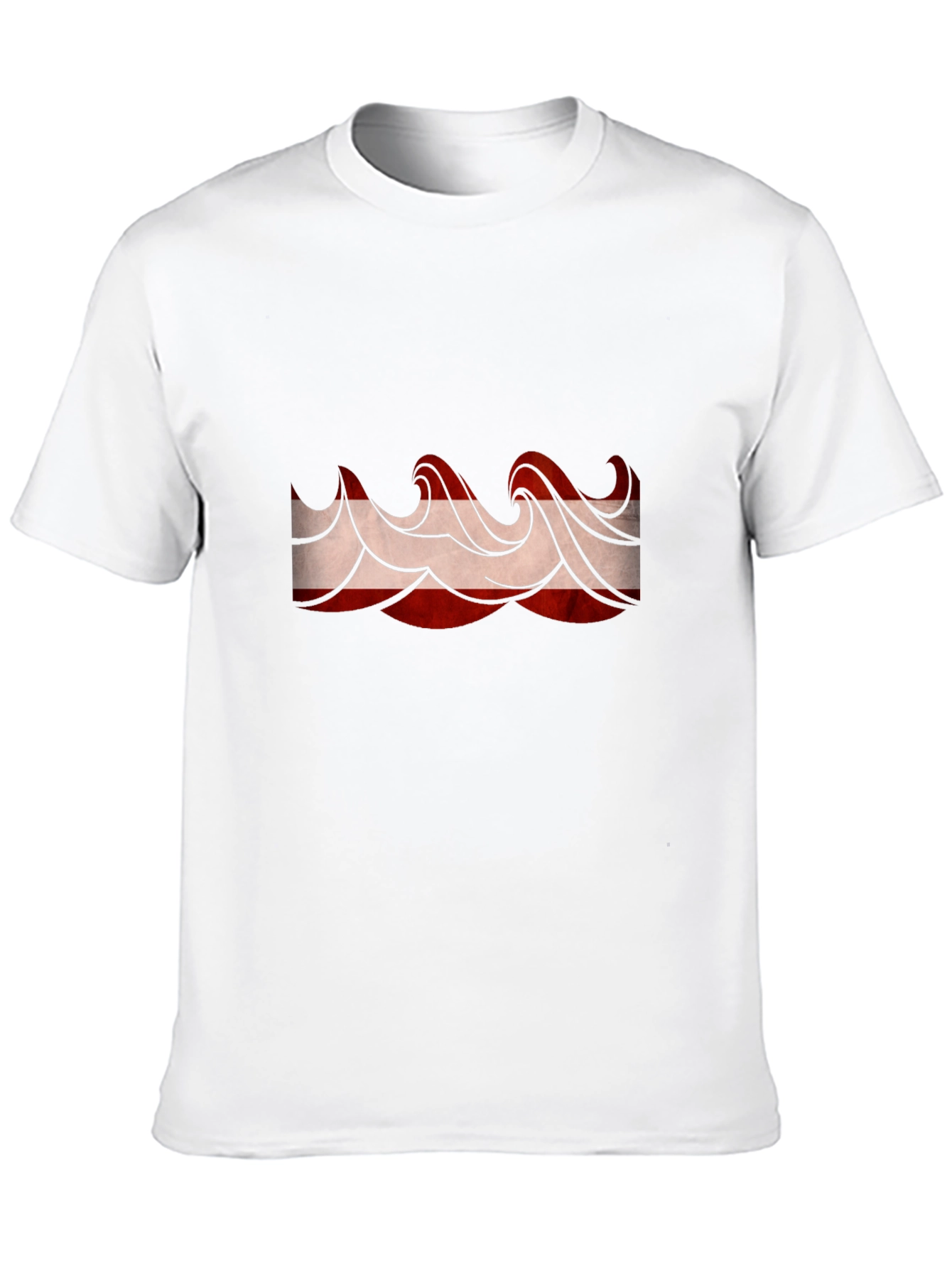 Stylish Black Tee with Wave Design