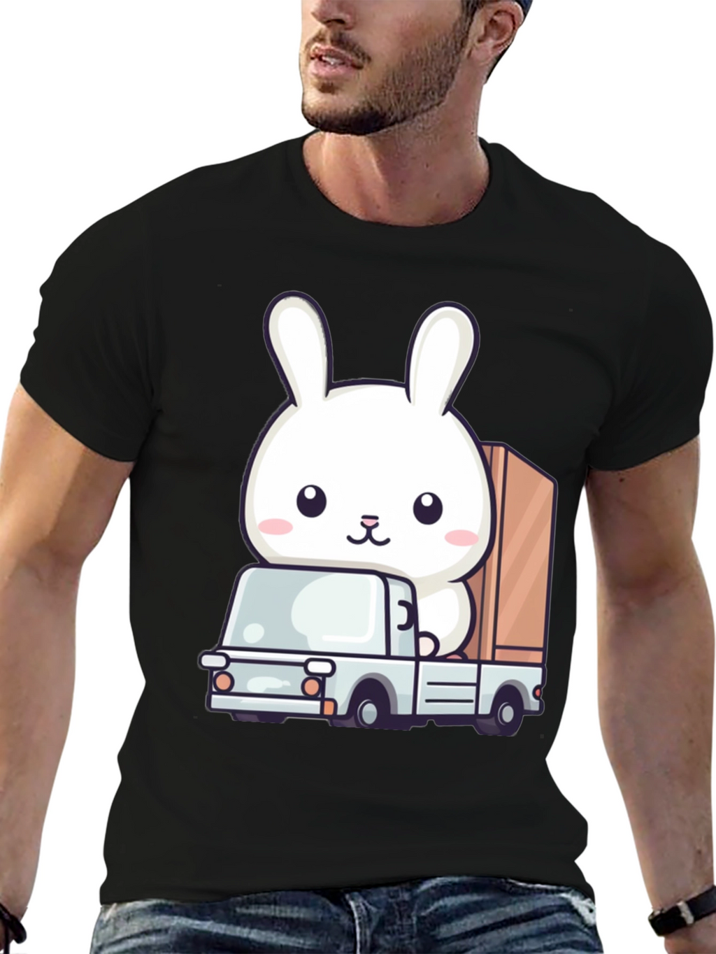 Bunny Truck Graphic Tee - Cute Animal Lover Shirt