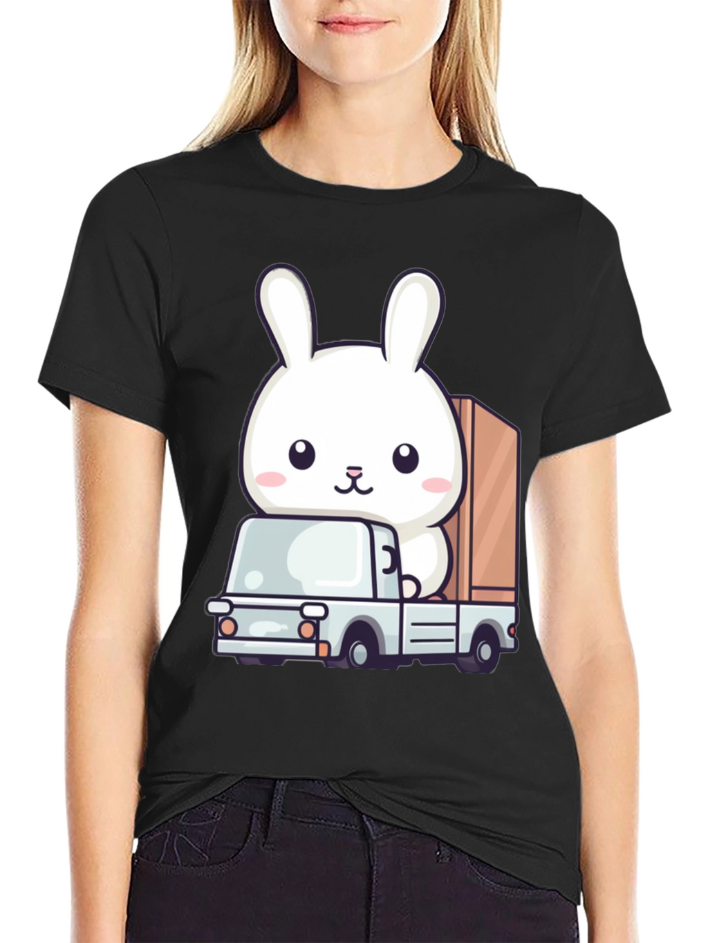 Bunny Truck Graphic Tee - Cute Animal Lover Shirt