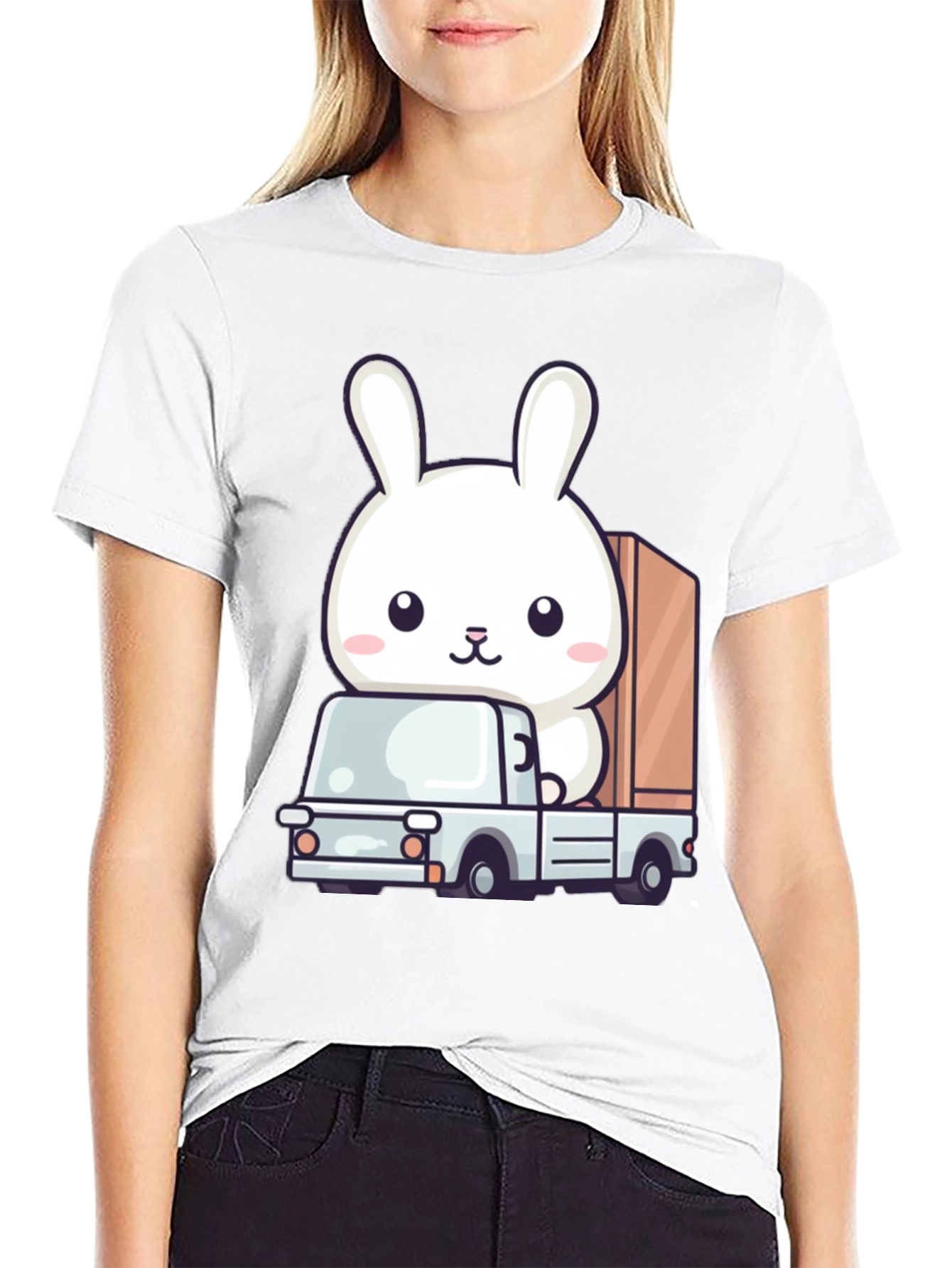 Bunny Truck Graphic Tee - Cute Animal Lover Shirt