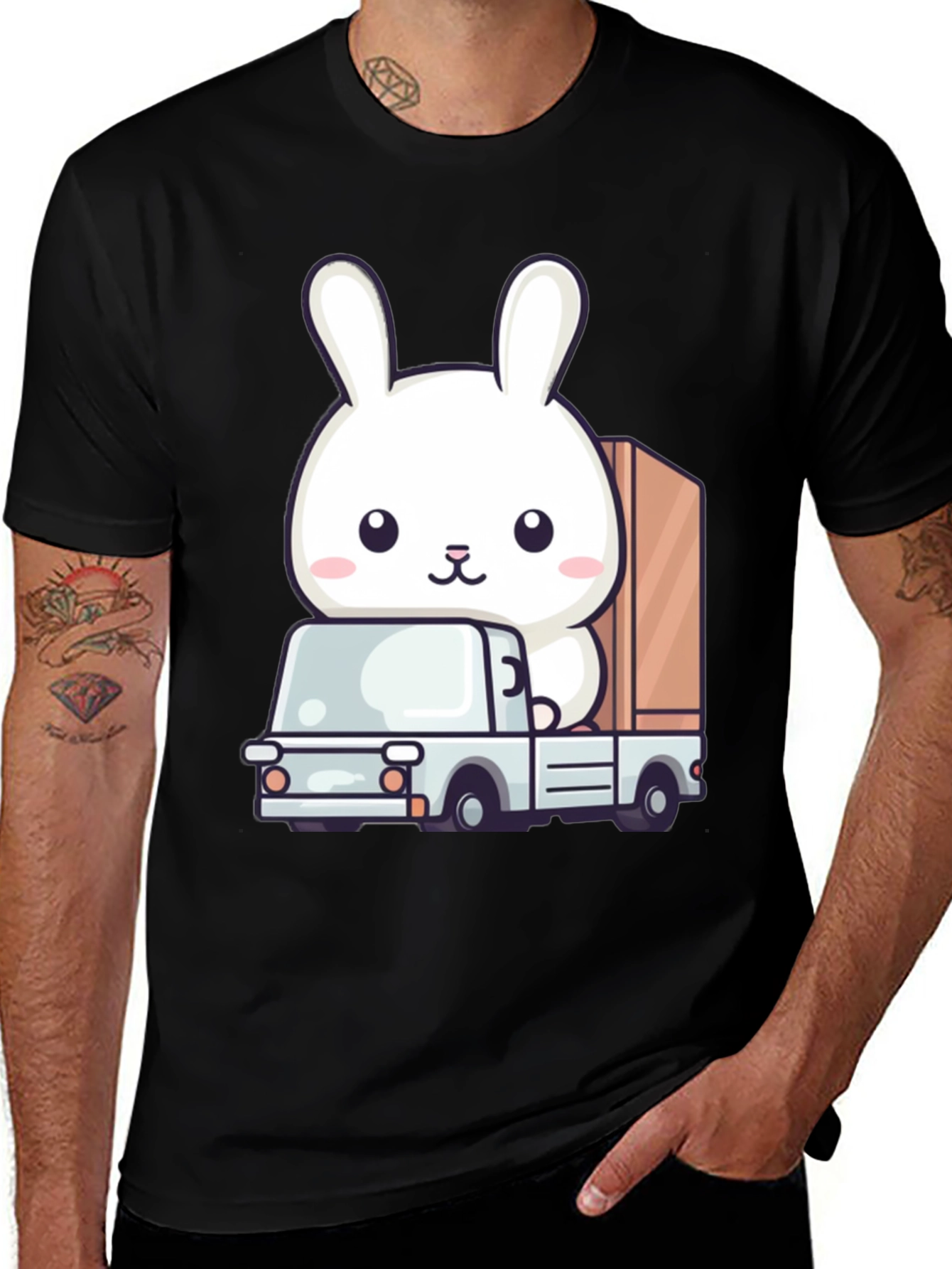 Bunny Truck Graphic Tee - Cute Animal Lover Shirt