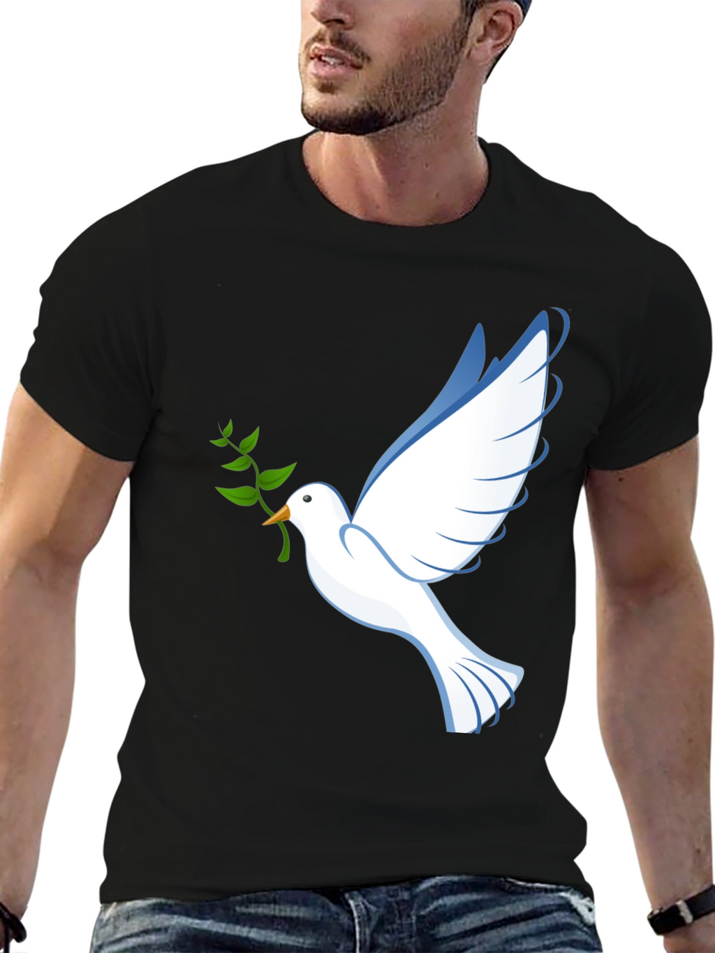 Peace Dove Graphic Tee - Black Comfort Fit