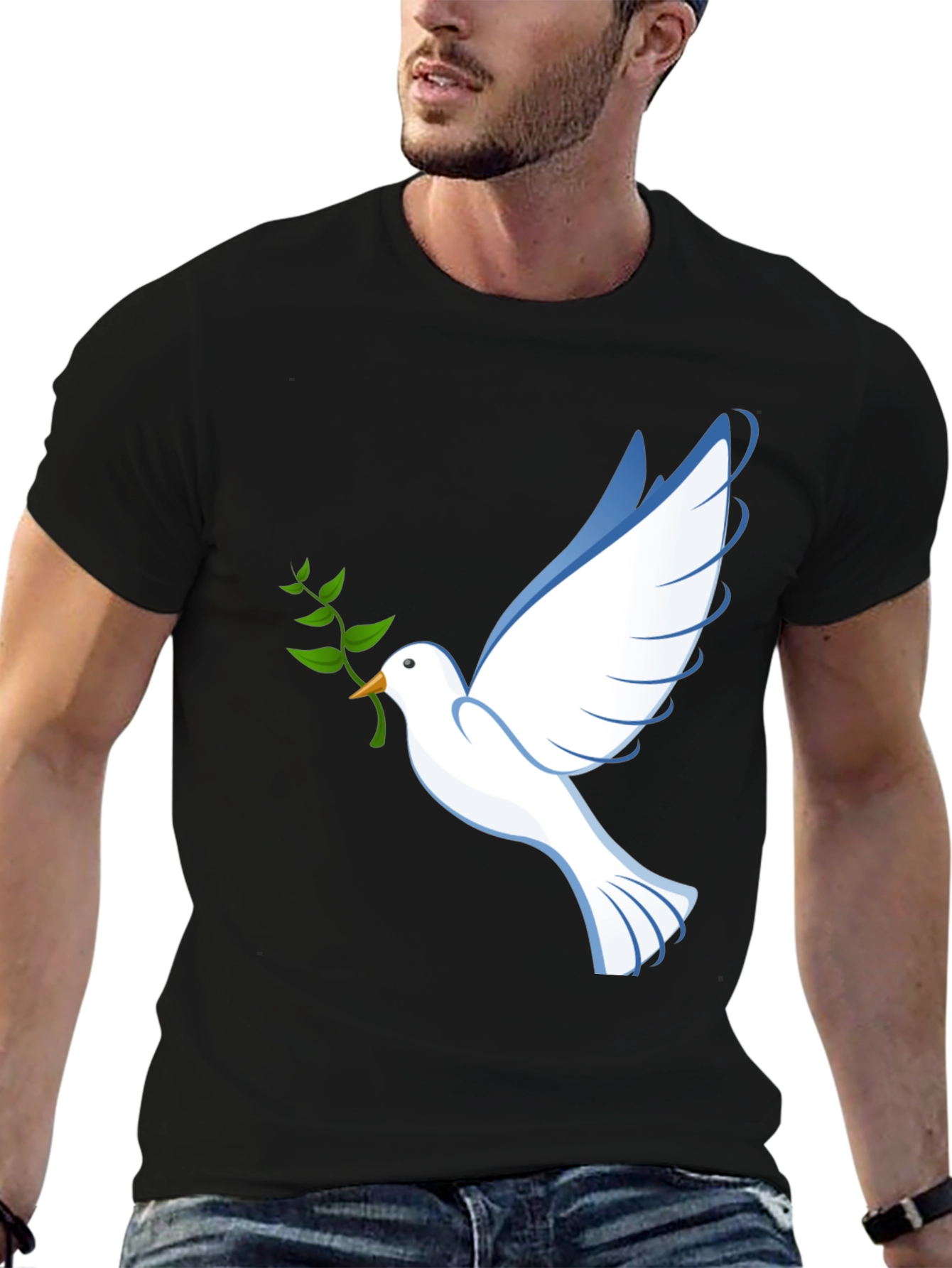 Peace Dove Graphic Tee - Black Comfort Fit