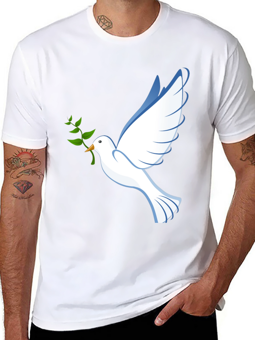 Peace Dove Graphic Tee - Black Comfort Fit