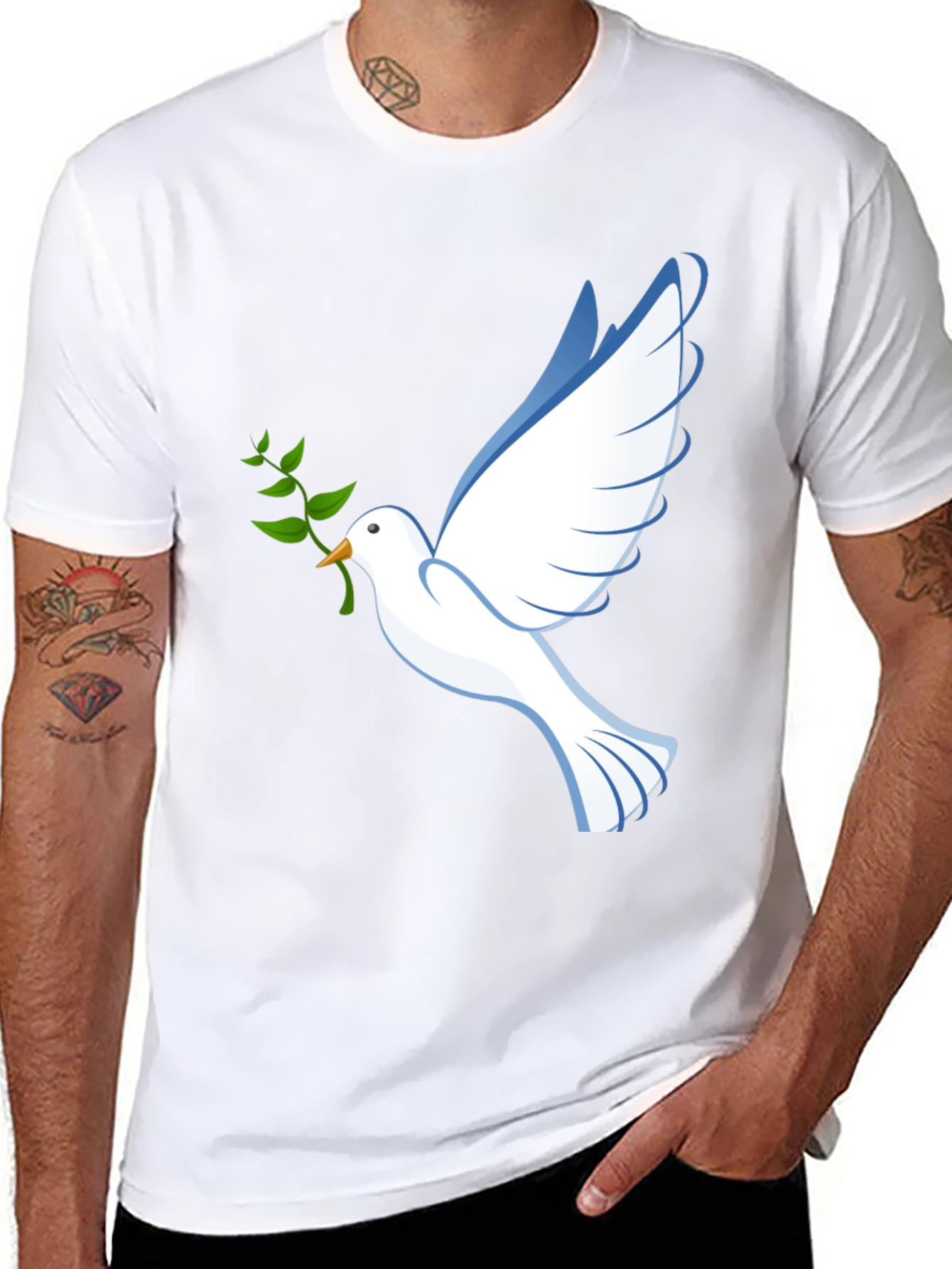 Peace Dove Graphic Tee - Black Comfort Fit
