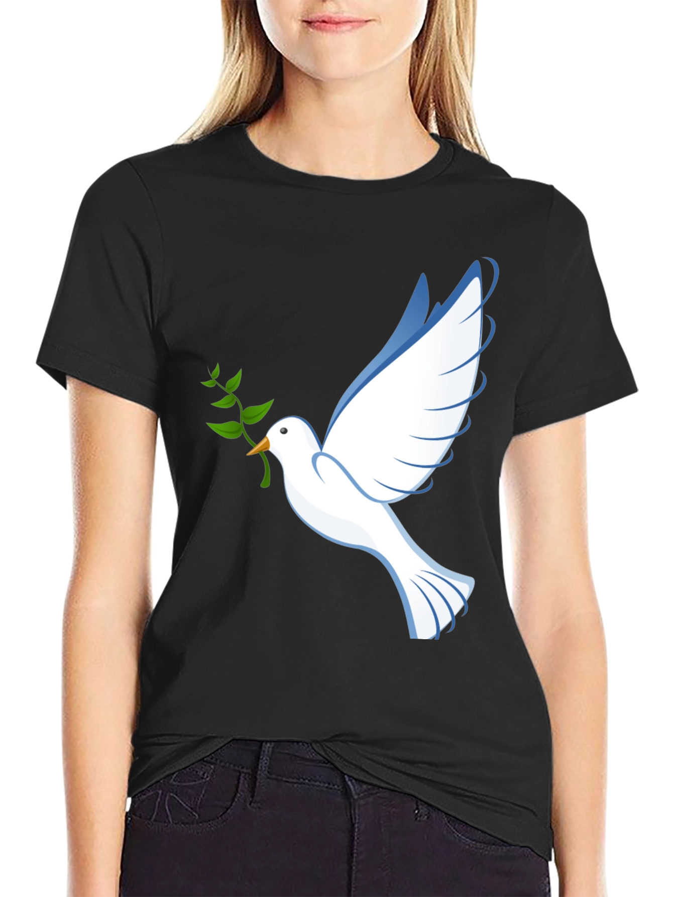 Peace Dove Graphic Tee - Black Comfort Fit