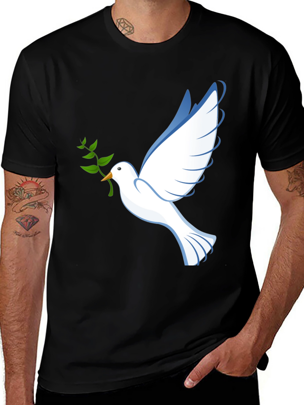 Peace Dove Graphic Tee - Black Comfort Fit