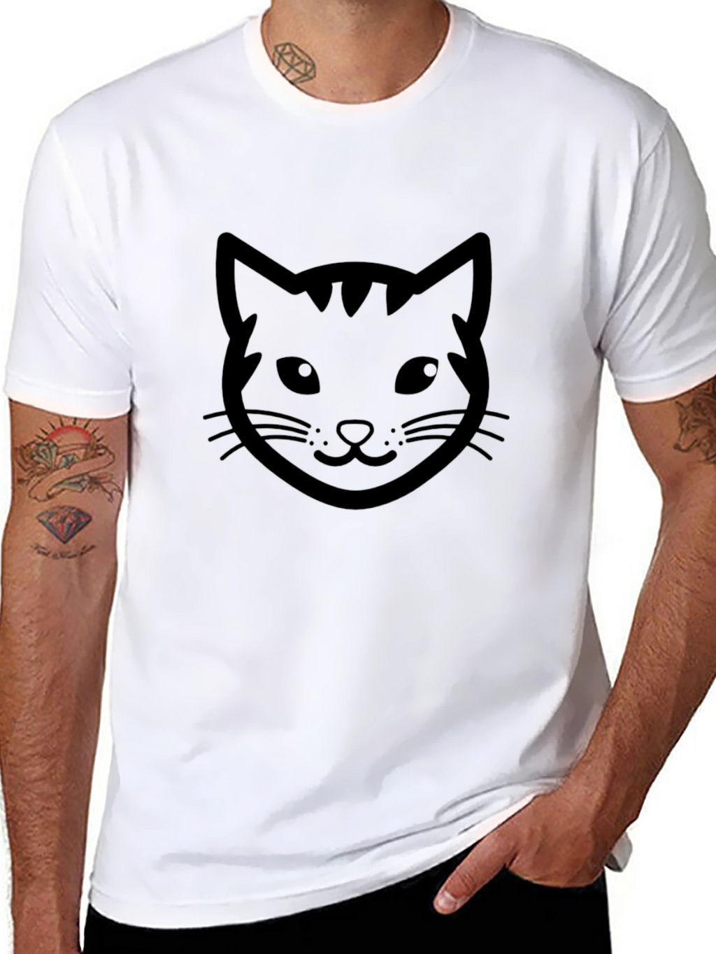 Cool Cat Graphic Tee - Black