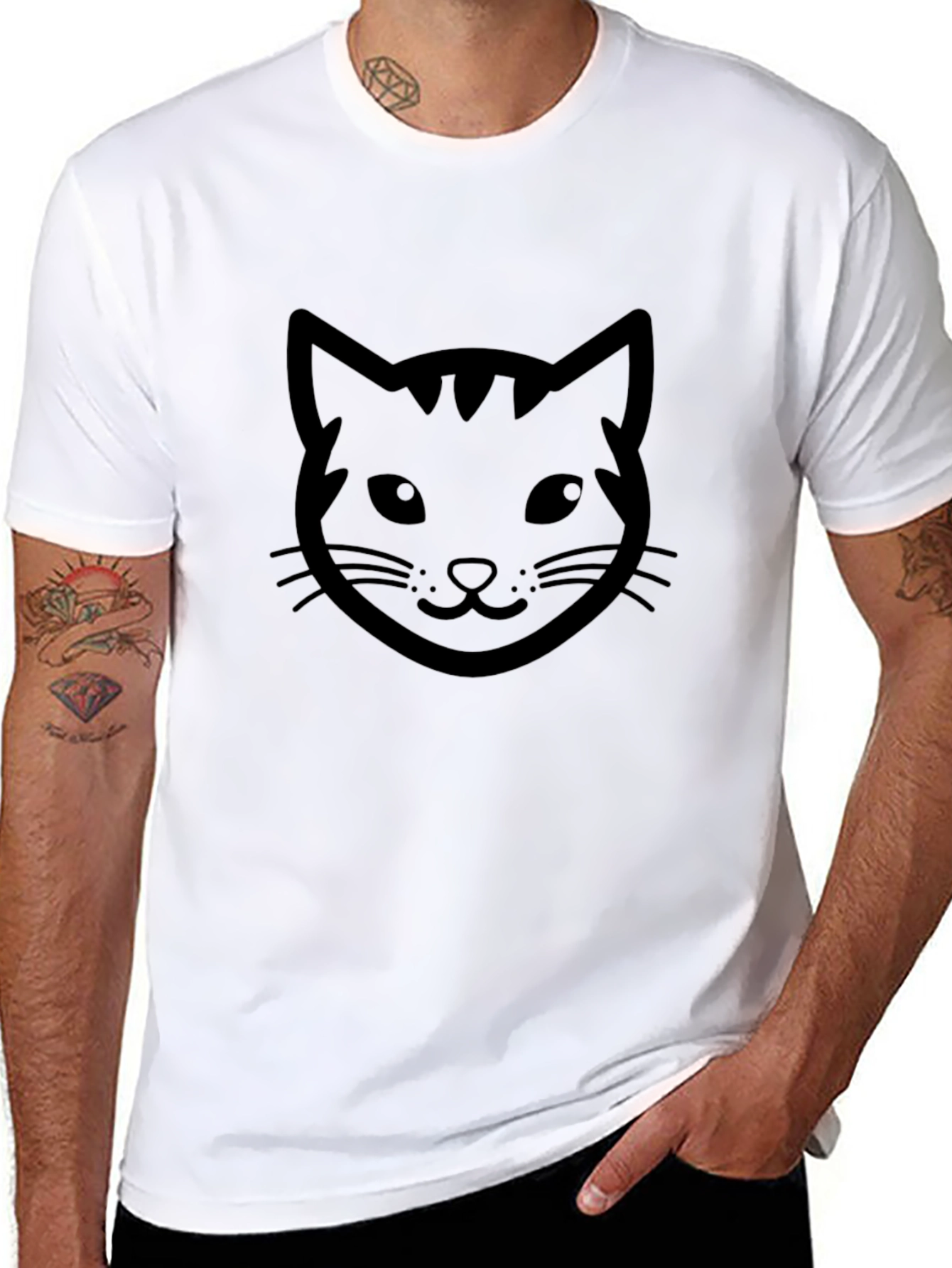 Cool Cat Graphic Tee - Black