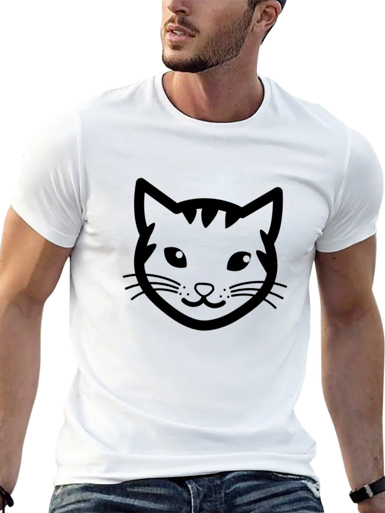 Cool Cat Graphic Tee - Black