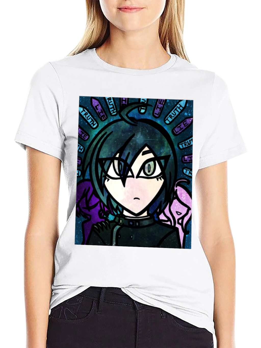 Anime Graphic T-Shirt - Truth & Lie Design