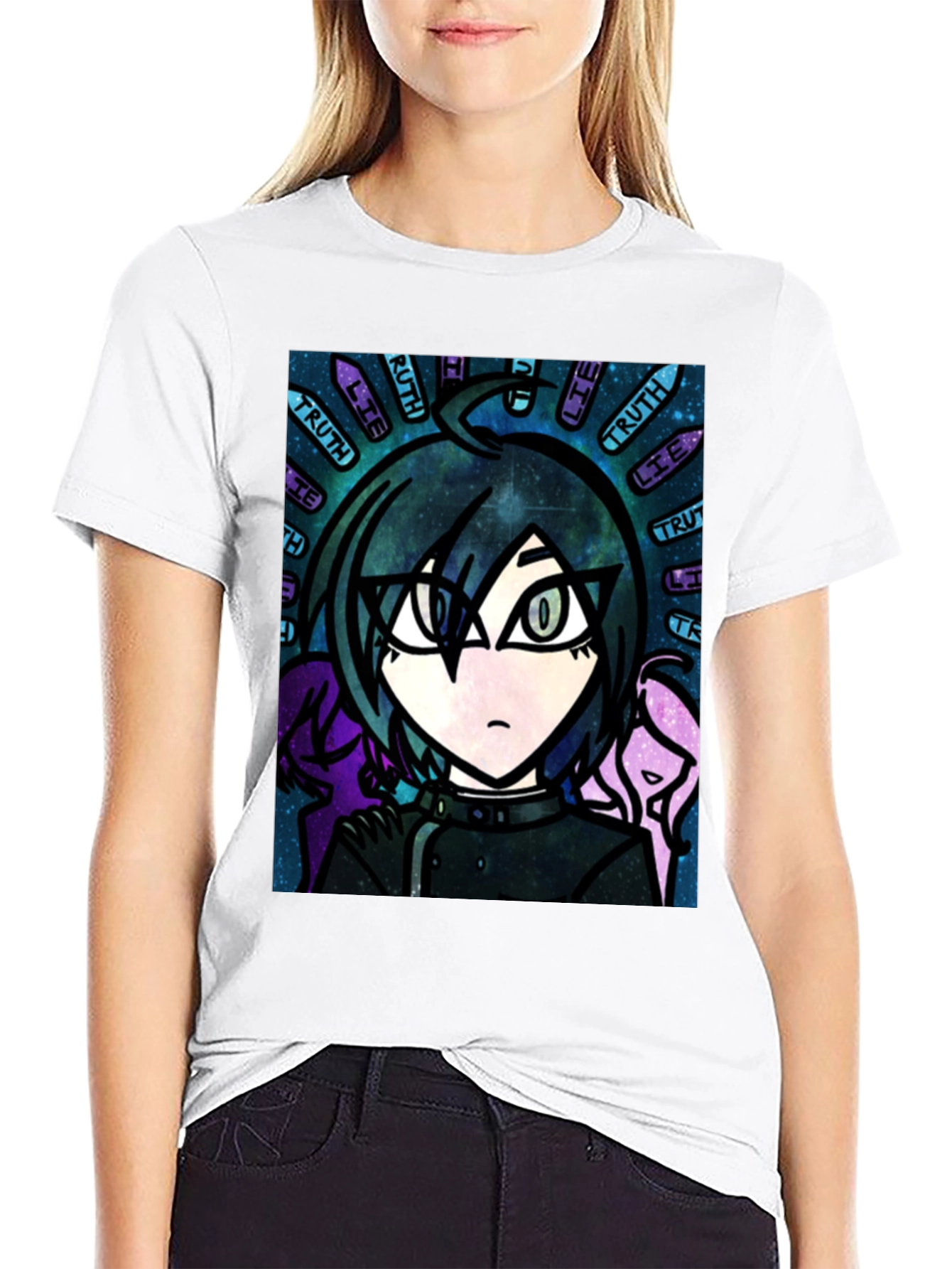 Anime Graphic T-Shirt - Truth & Lie Design