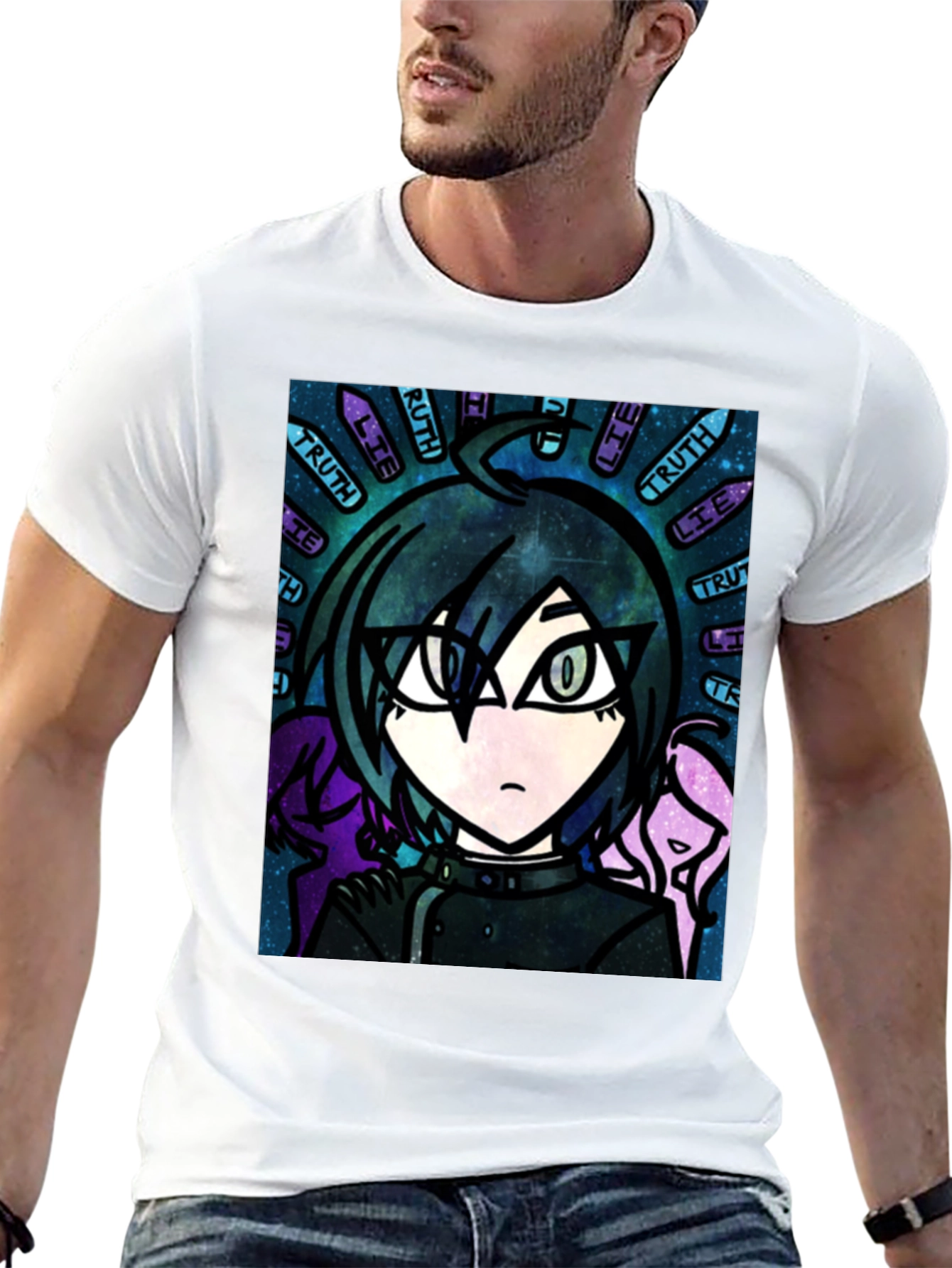 Anime Graphic T-Shirt - Truth & Lie Design