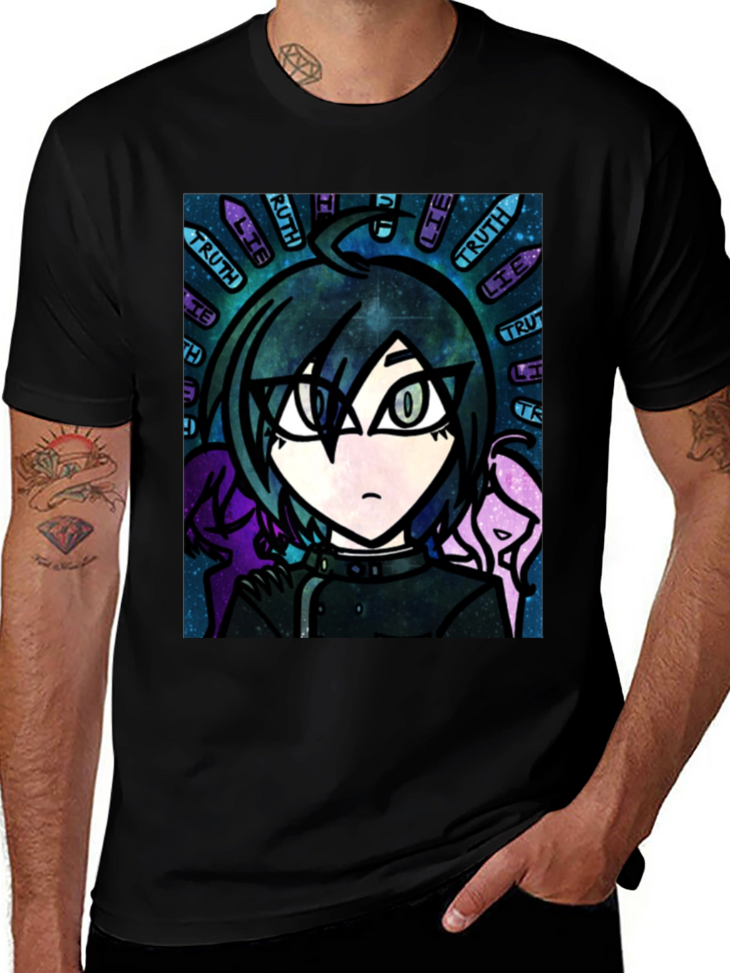 Anime Graphic T-Shirt - Truth & Lie Design