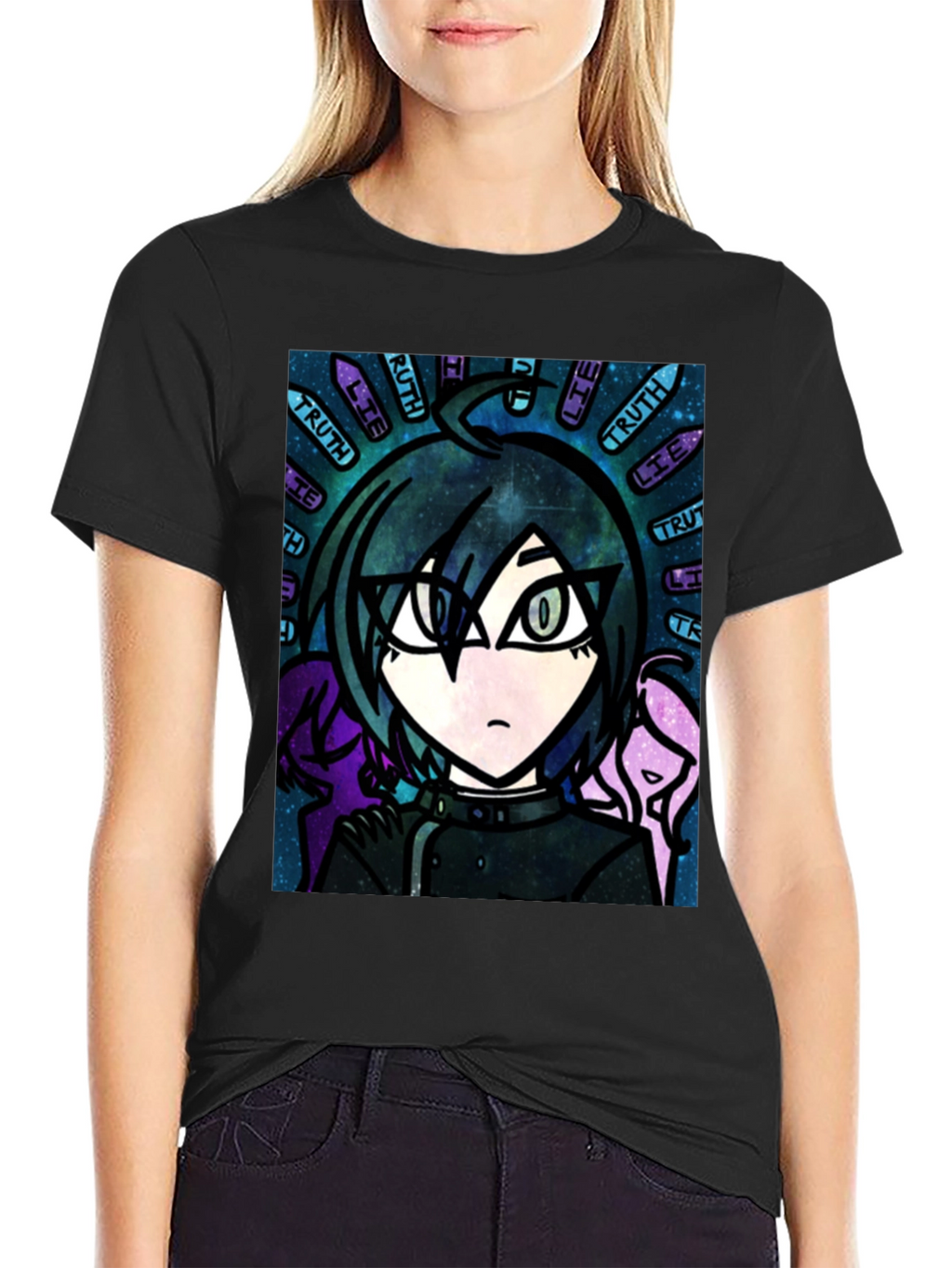 Anime Graphic T-Shirt - Truth & Lie Design