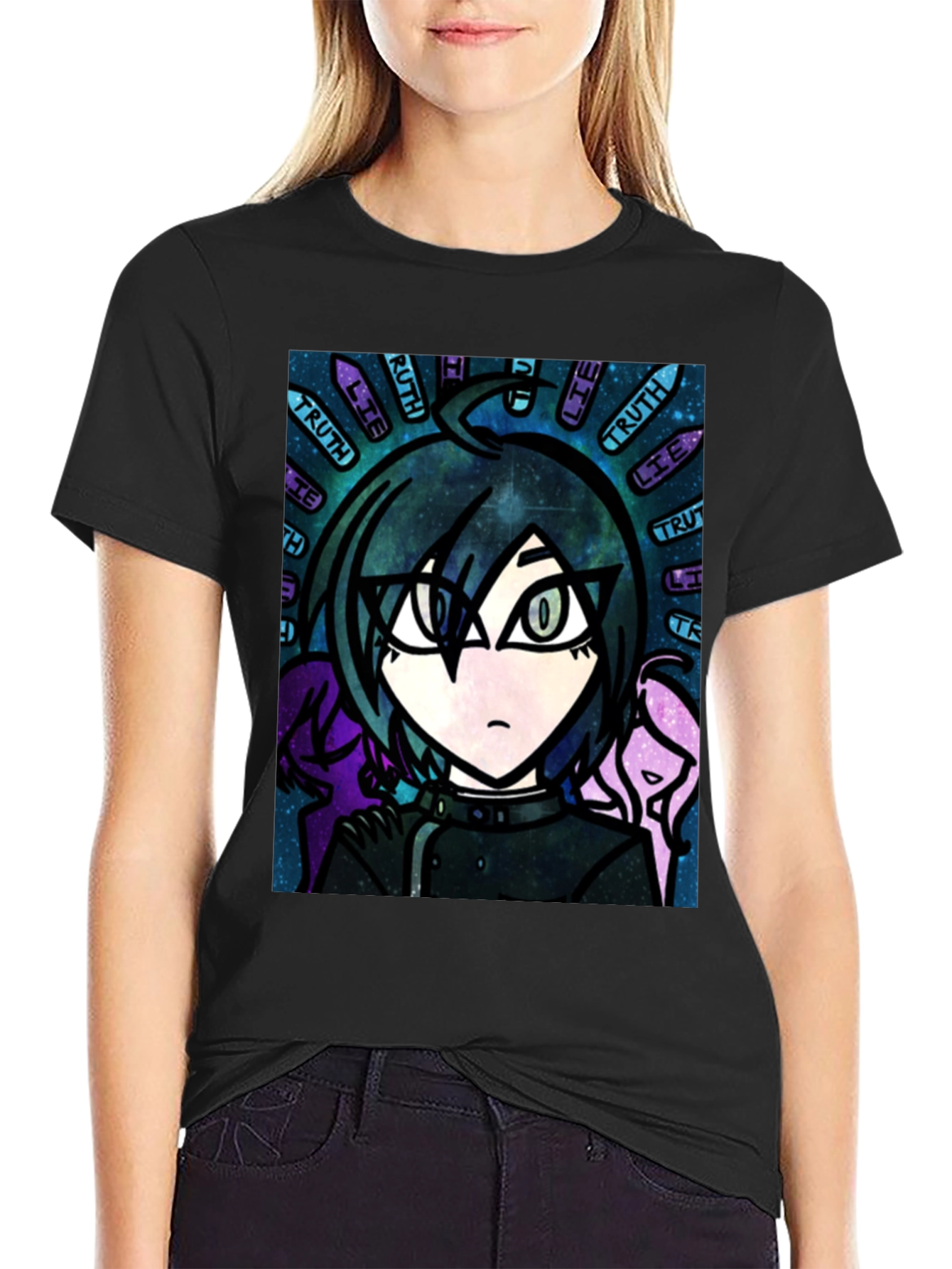 Anime Graphic T-Shirt - Truth & Lie Design