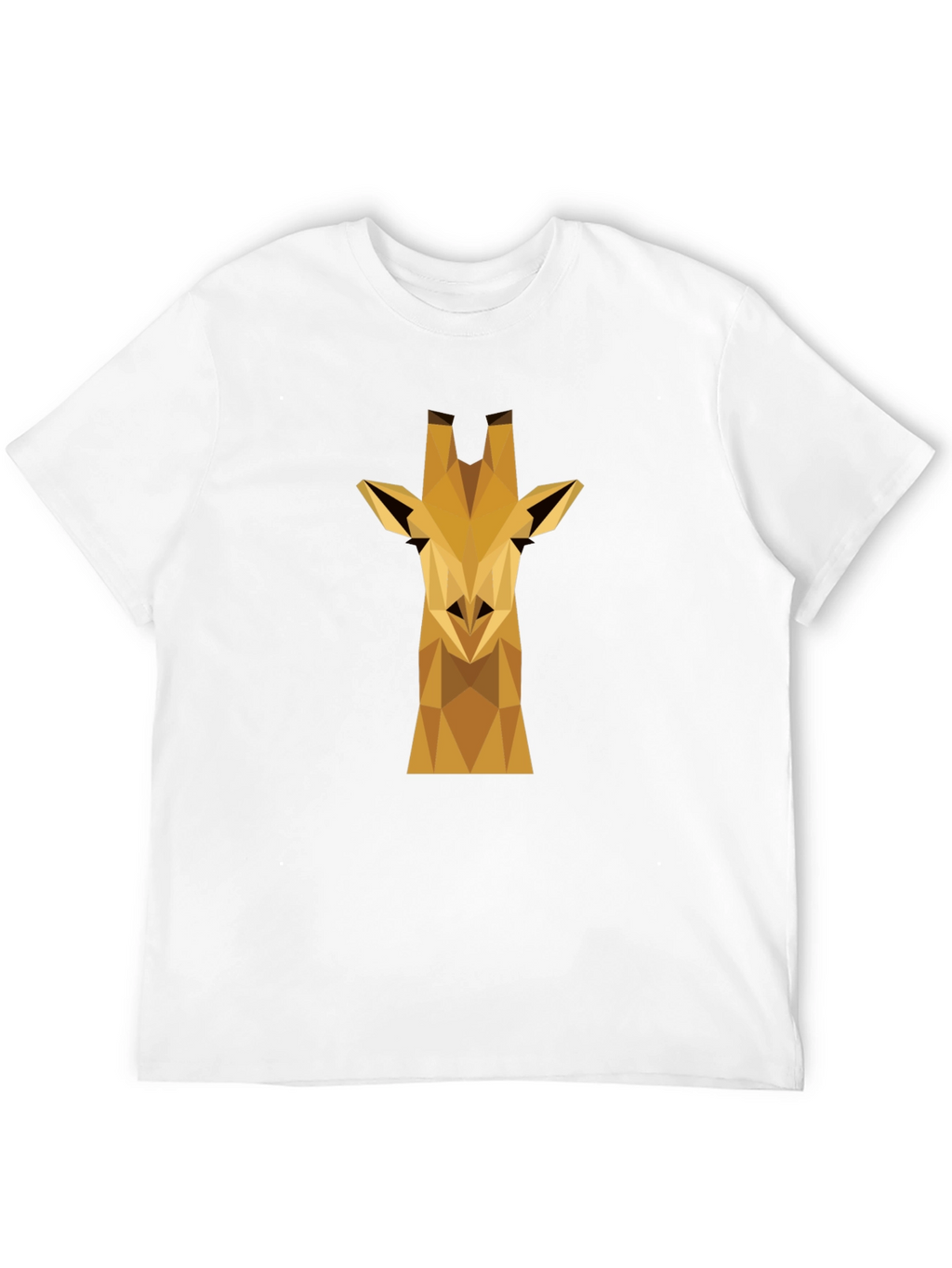 Geometric Giraffe Graphic Tee - Black Cotton Shirt