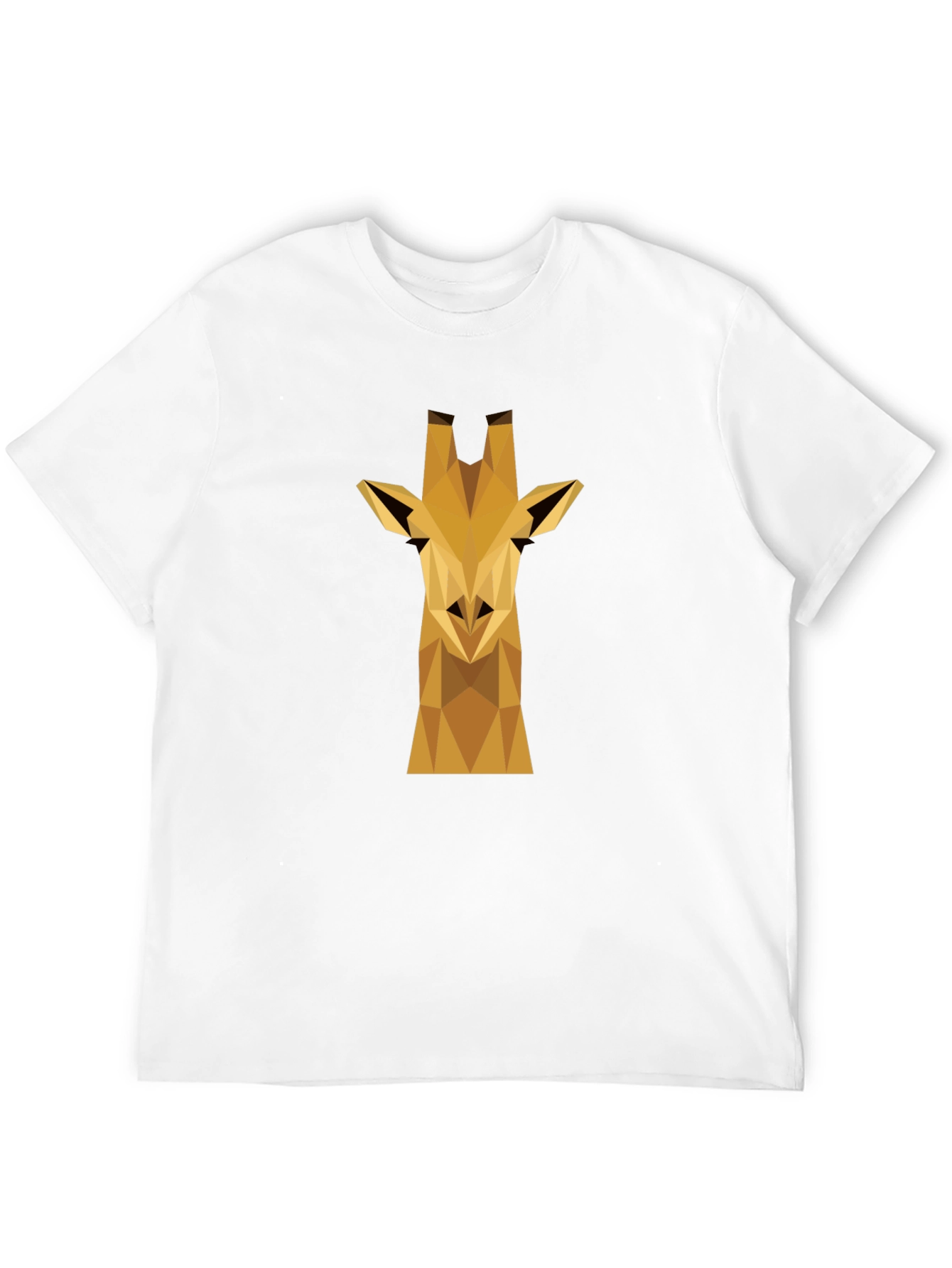 Geometric Giraffe Graphic Tee - Black Cotton Shirt