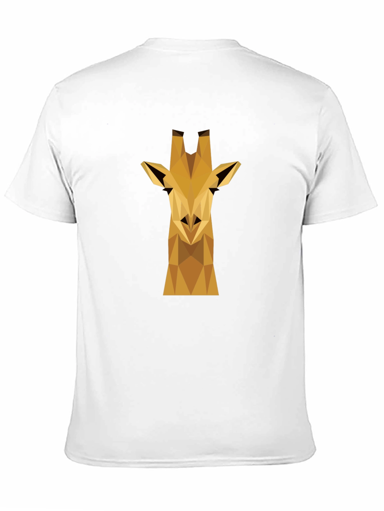 Geometric Giraffe Graphic Tee - Black Cotton Shirt