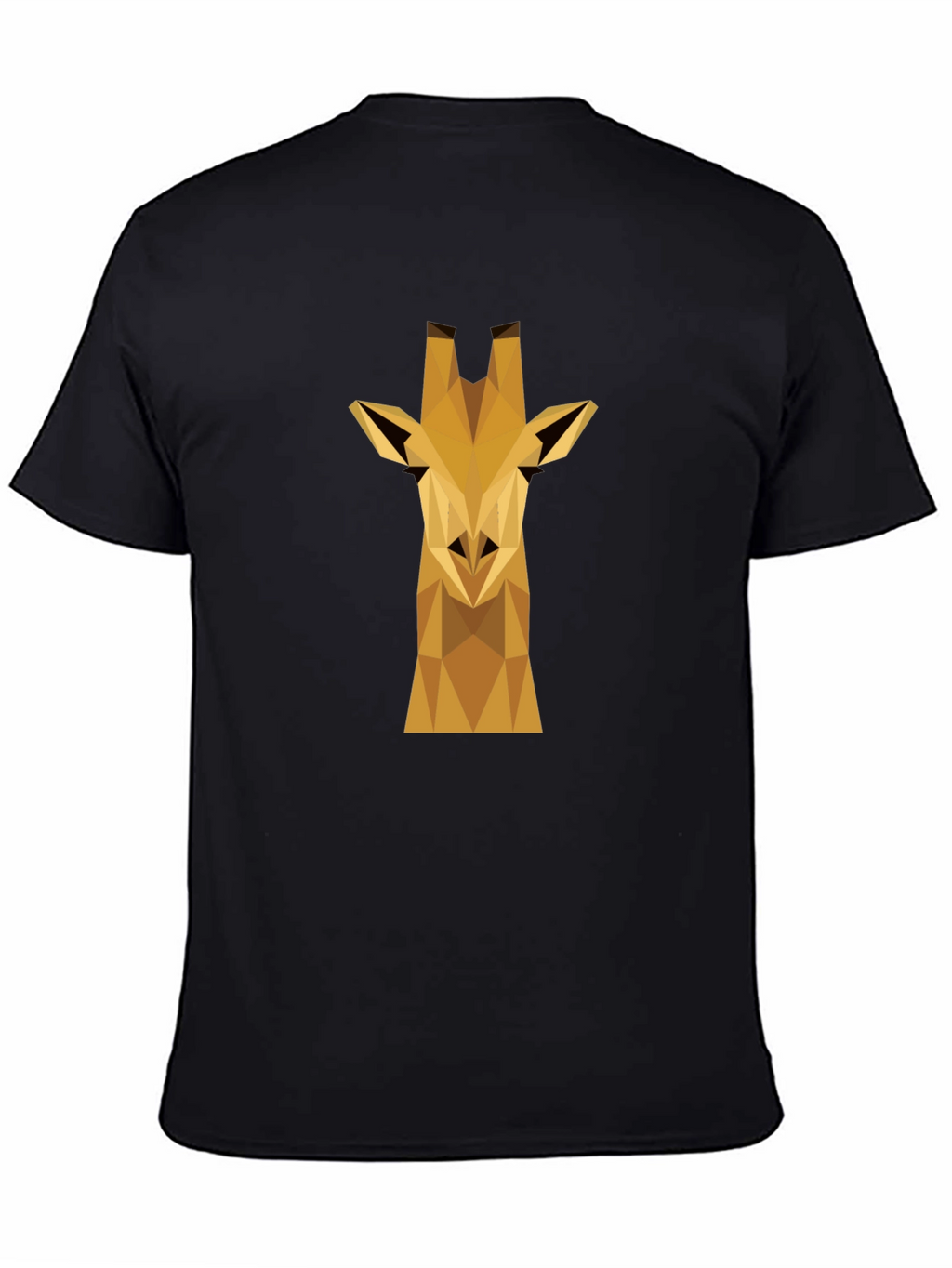 Geometric Giraffe Graphic Tee - Black Cotton Shirt
