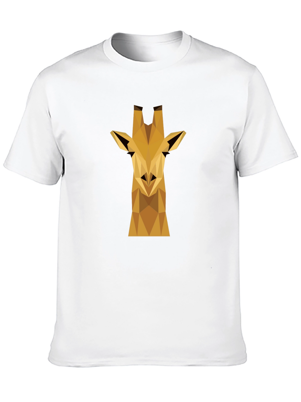 Geometric Giraffe Graphic Tee - Black Cotton Shirt