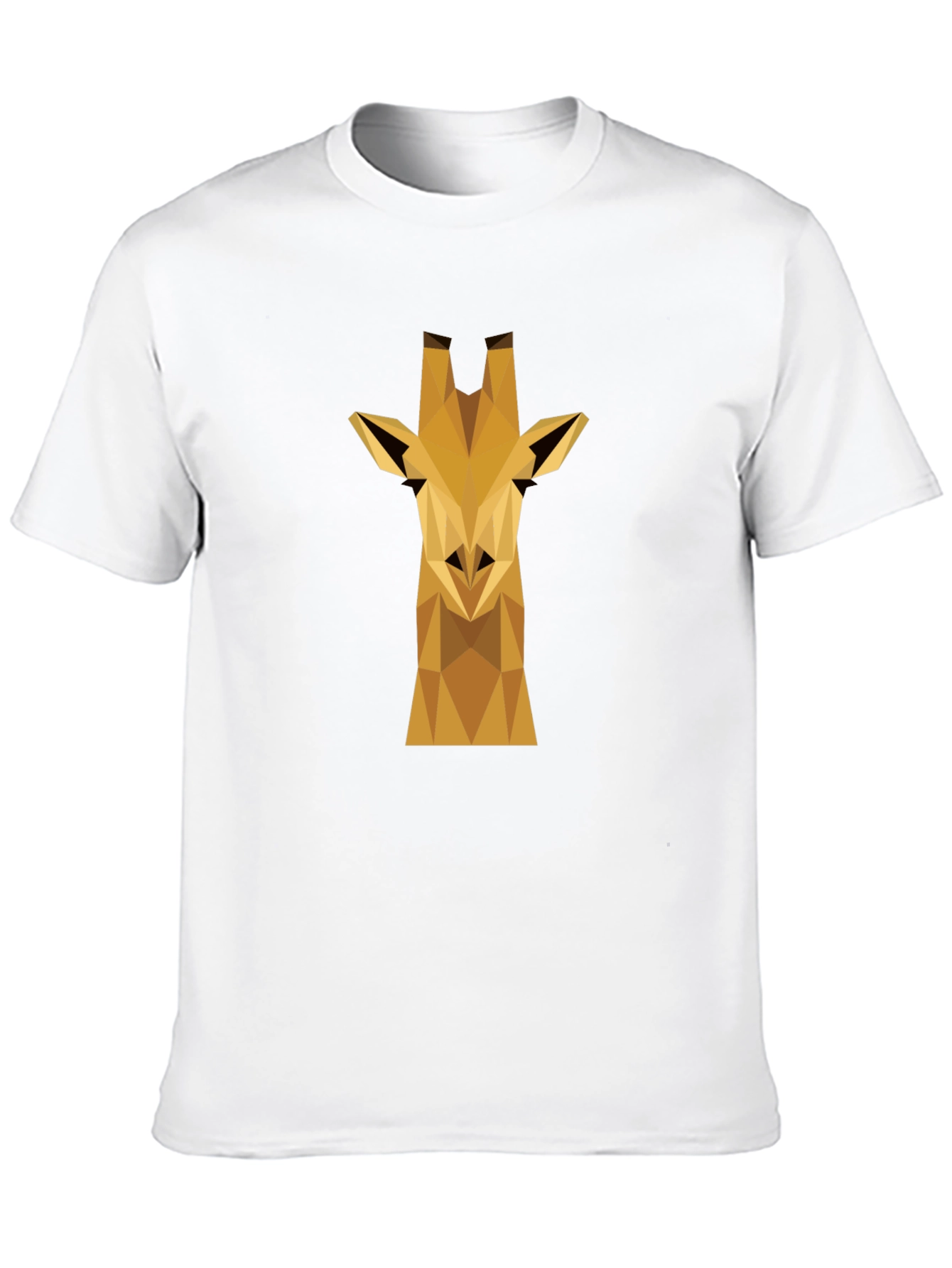 Geometric Giraffe Graphic Tee - Black Cotton Shirt