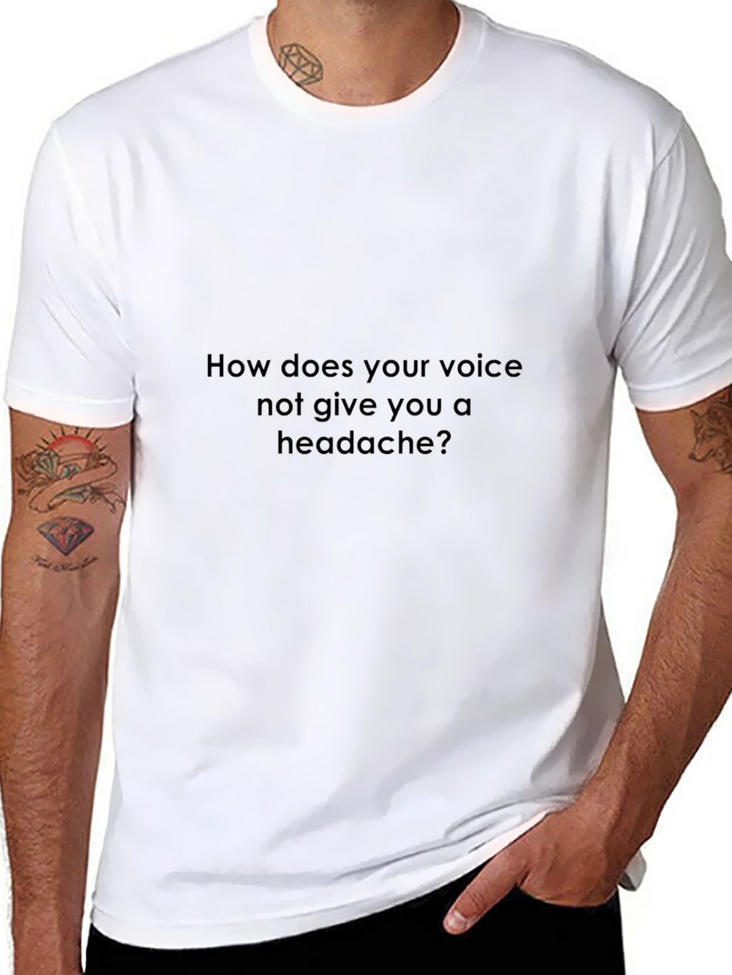Funny Black T-Shirt - How Does Your Voice?