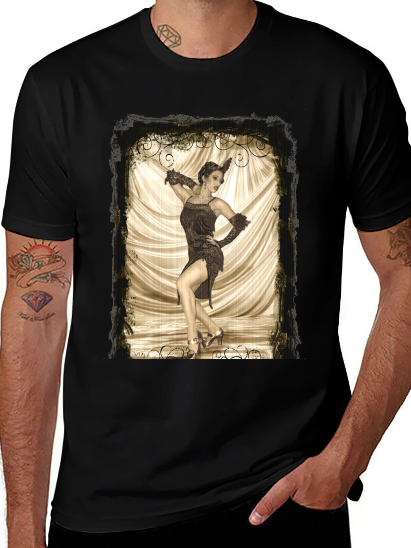 Vintage Dancer Graphic Tee - Retro Style