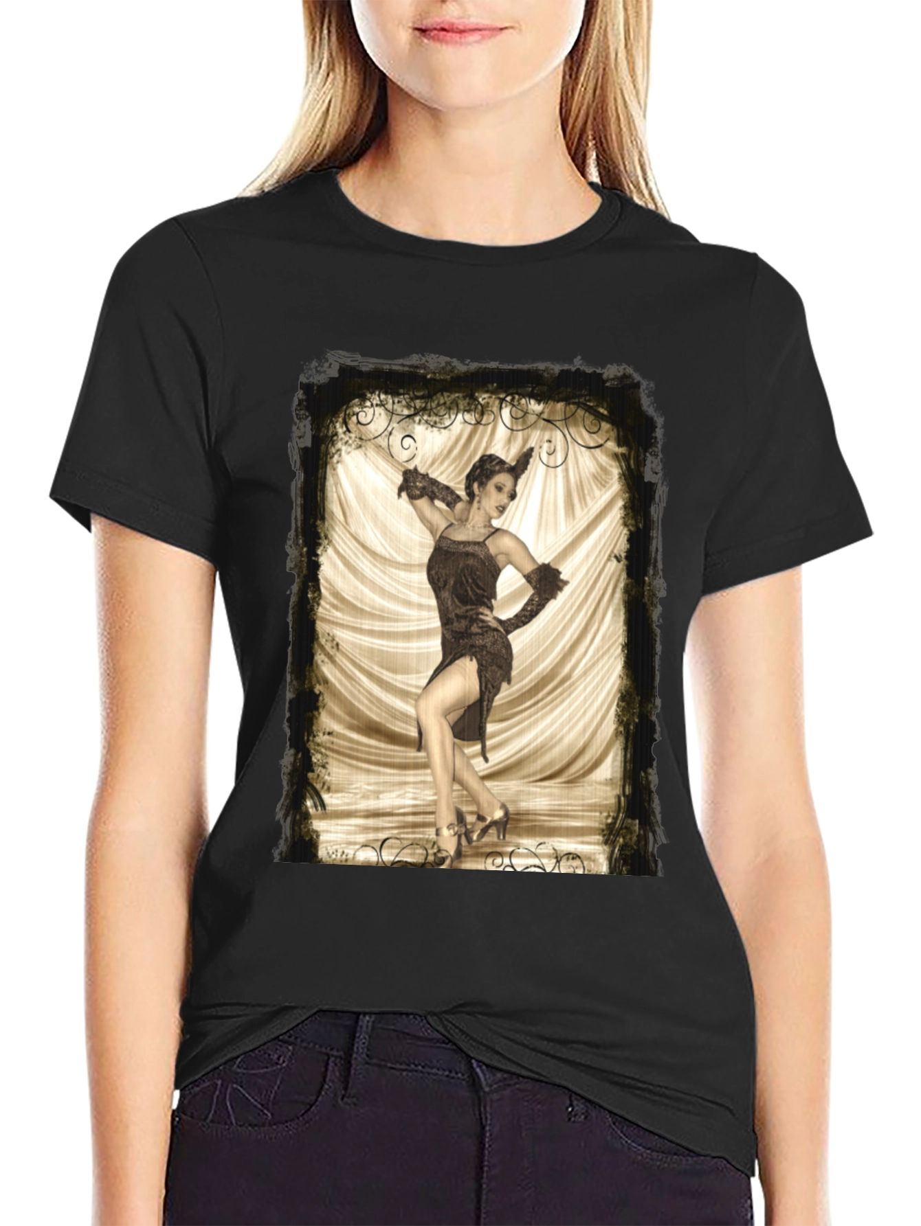 Vintage Dancer Graphic Tee - Retro Style