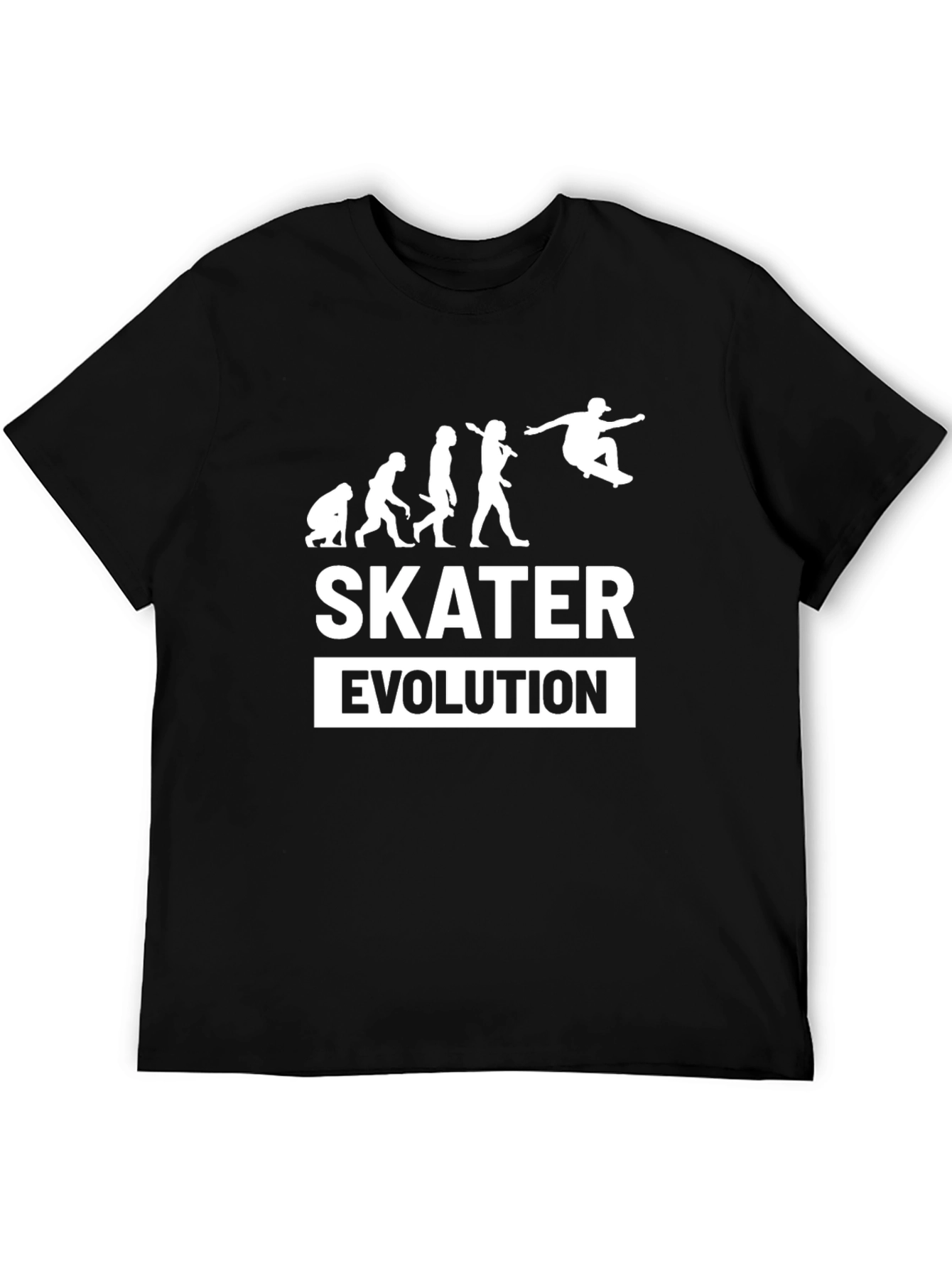 Skater Evolution Graphic Tee - Black Cotton Blend