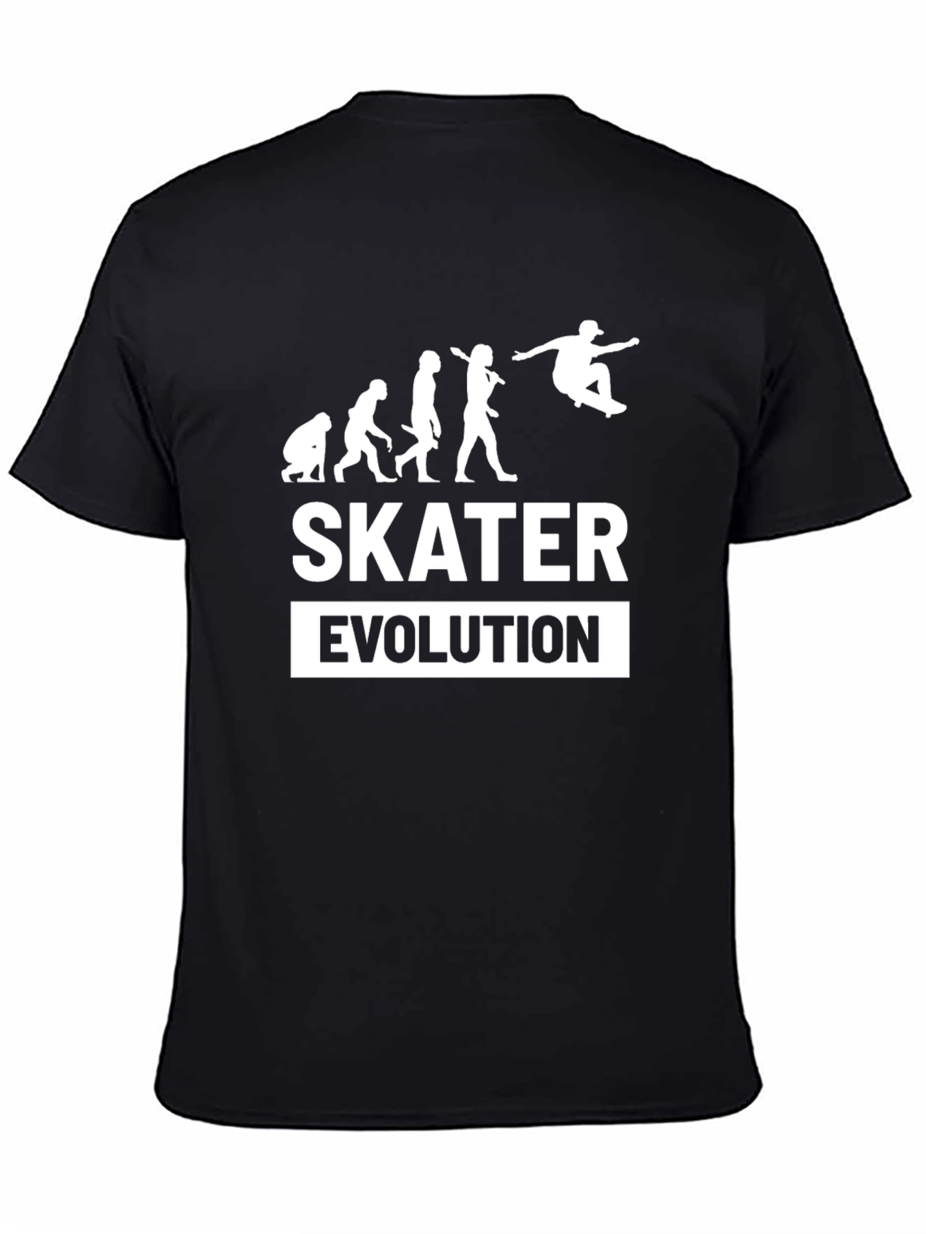 Skater Evolution Graphic Tee - Black Cotton Blend