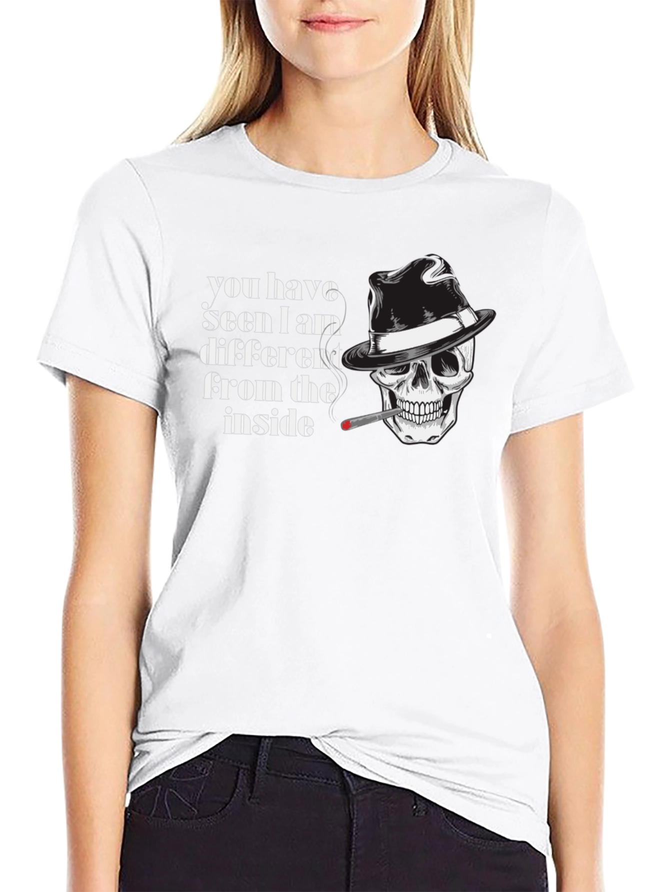 Skull & Fedora Graphic T-Shirt - You Have Seen I Am Different